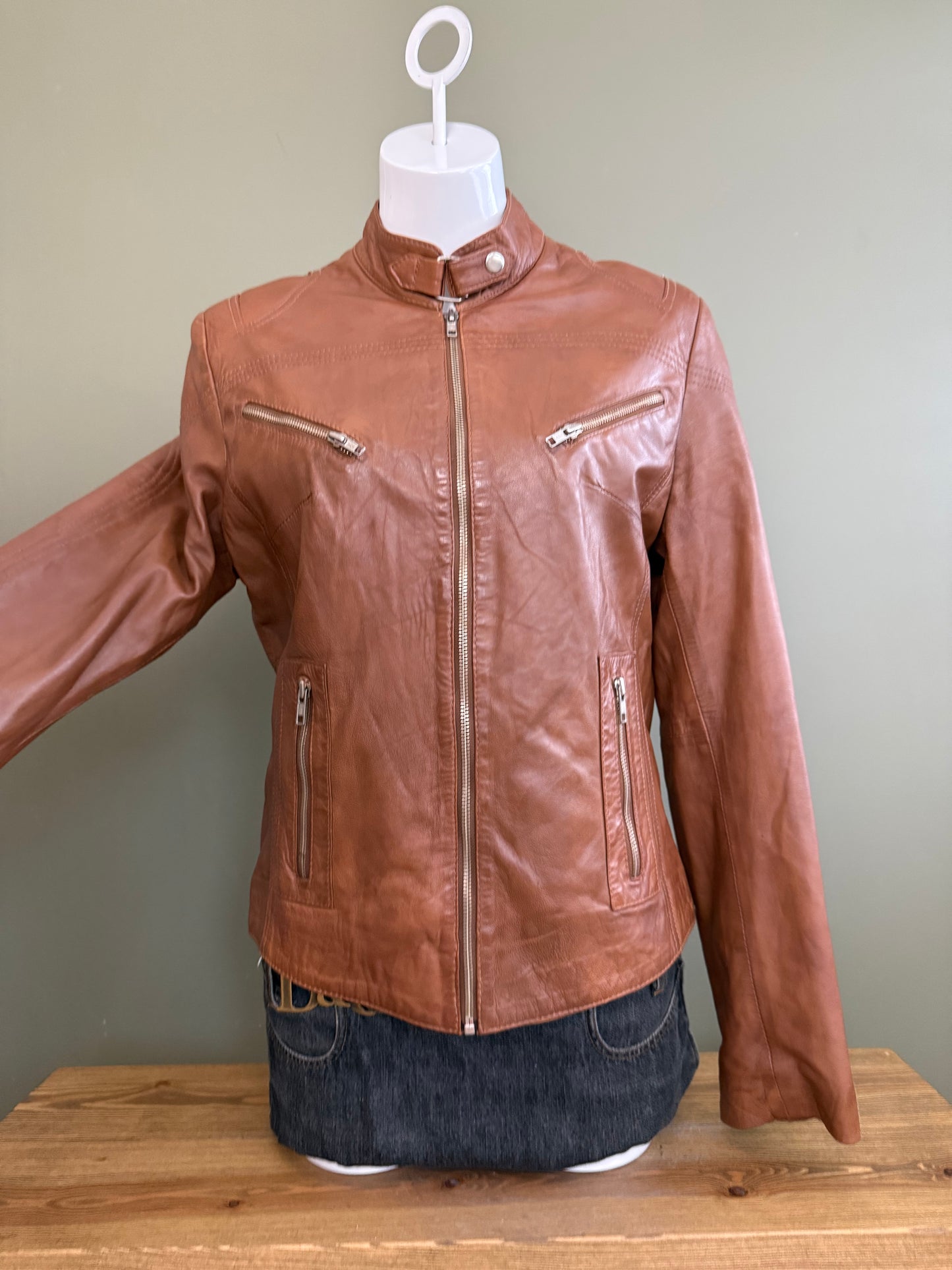 Tan Leather Jacket (M)