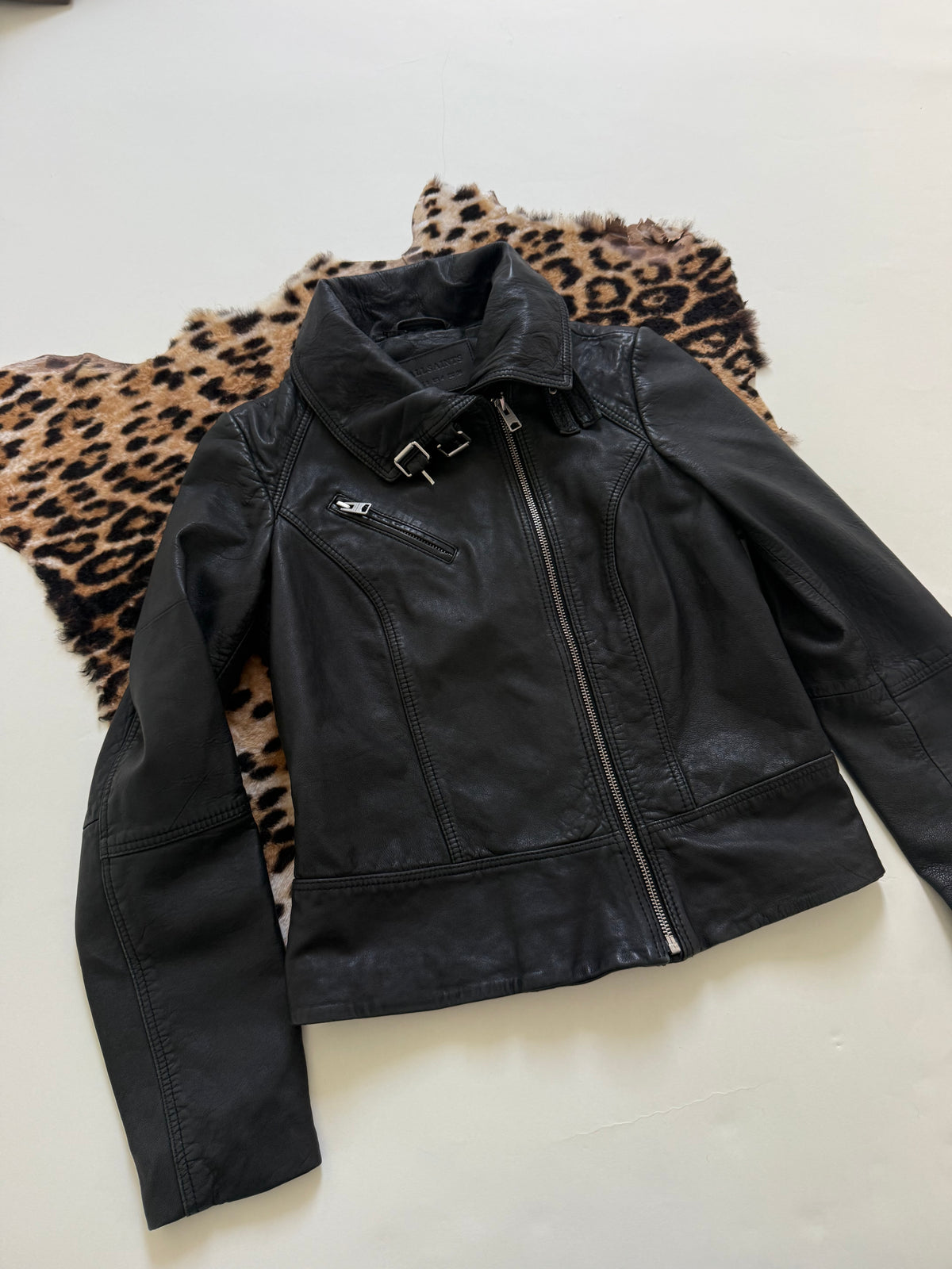 Vintage Allsaints Leather Buckle Jacket (UK8)