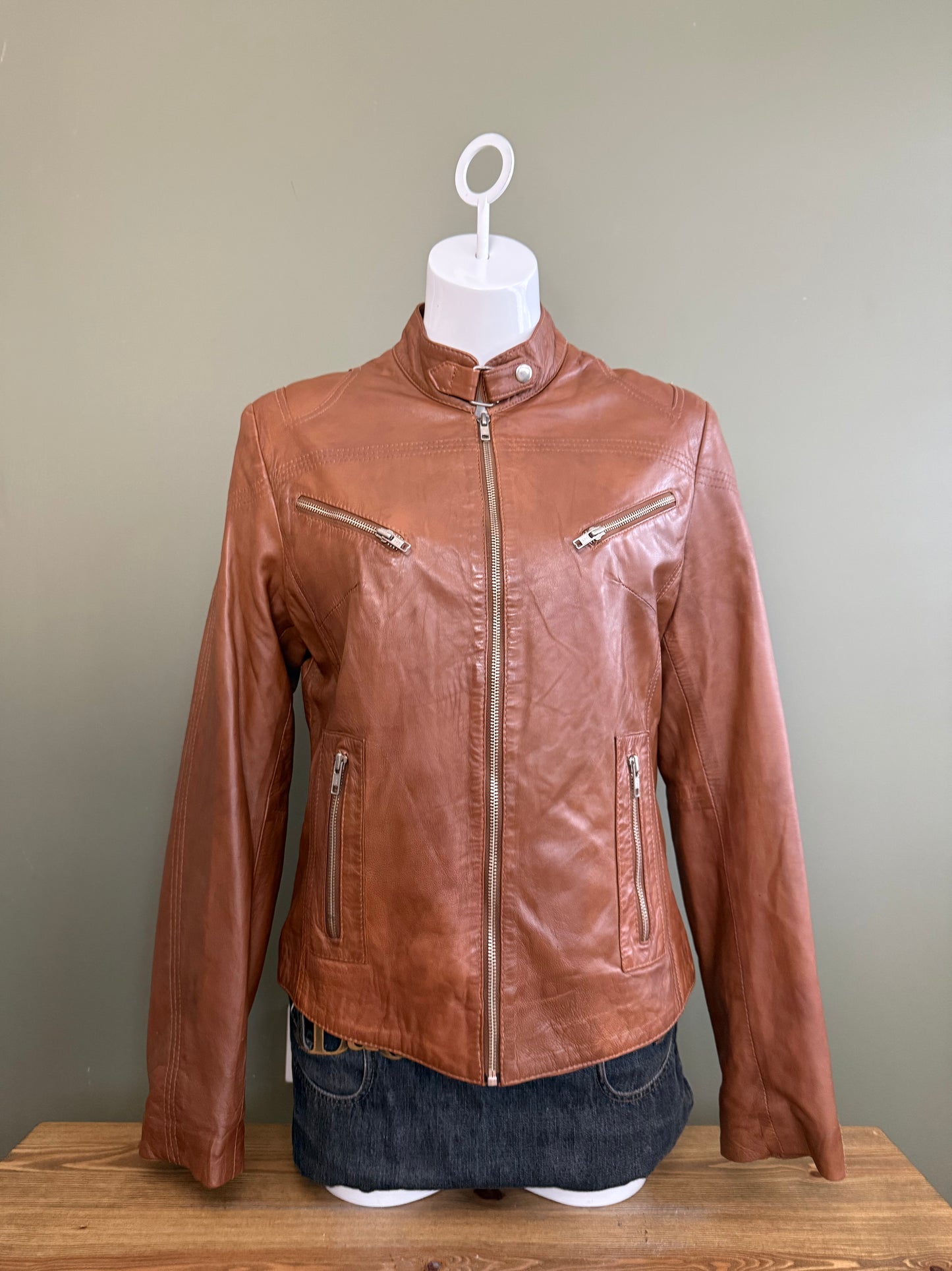 Tan Leather Jacket (M)