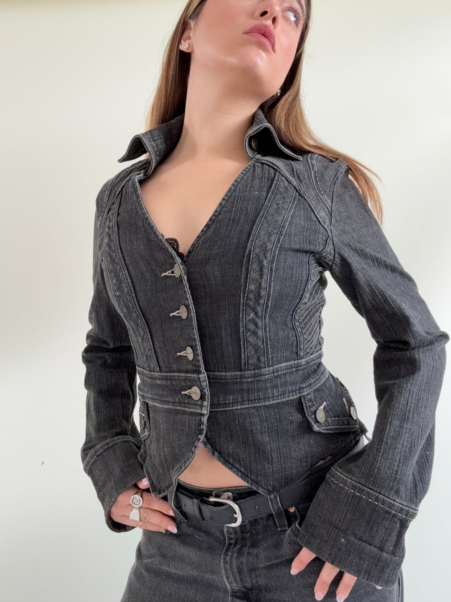 Karen Millen Fitted Denim Jacket (UK10)