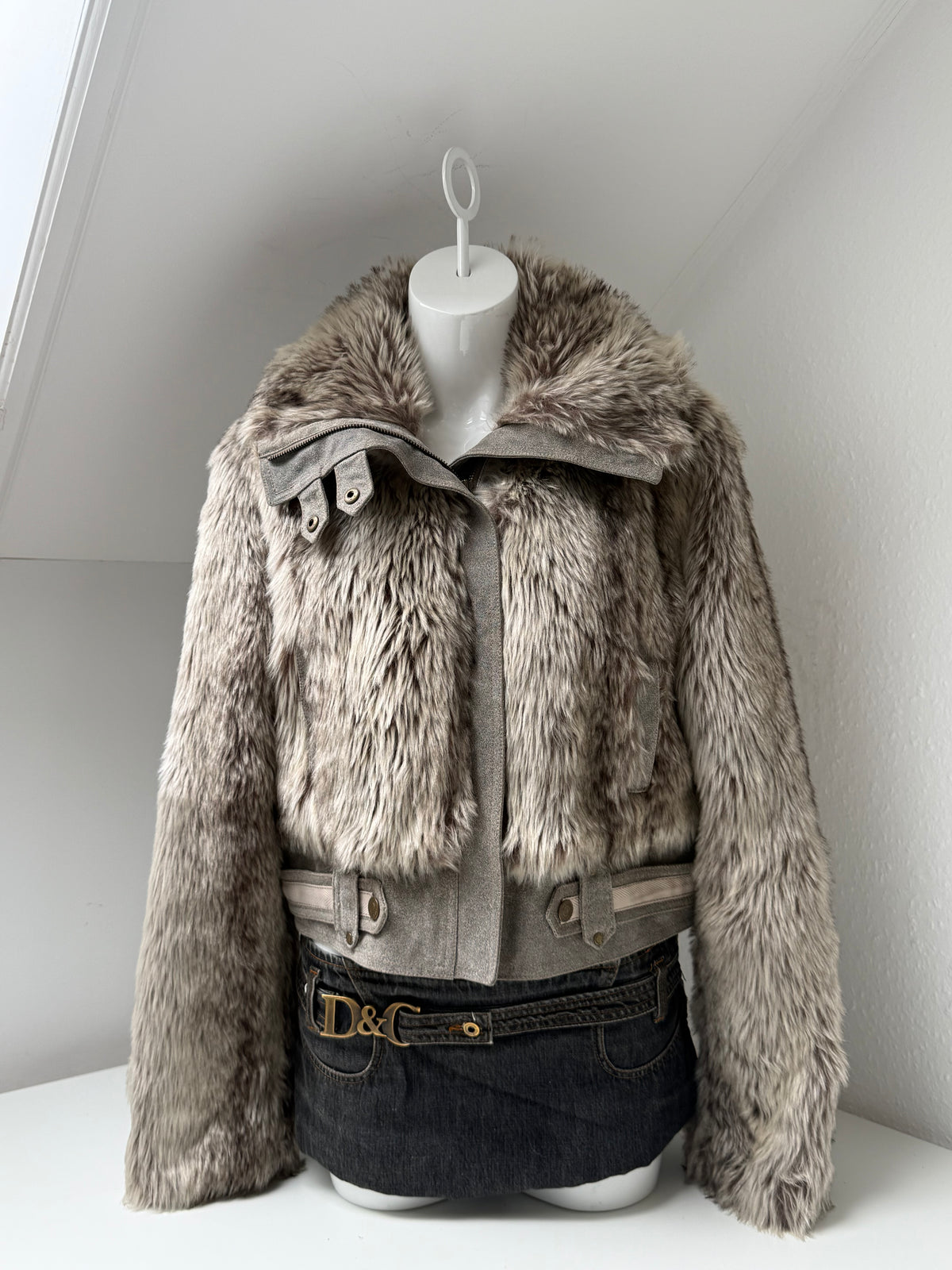 Faux Fur Bomber Jacket (UK16)