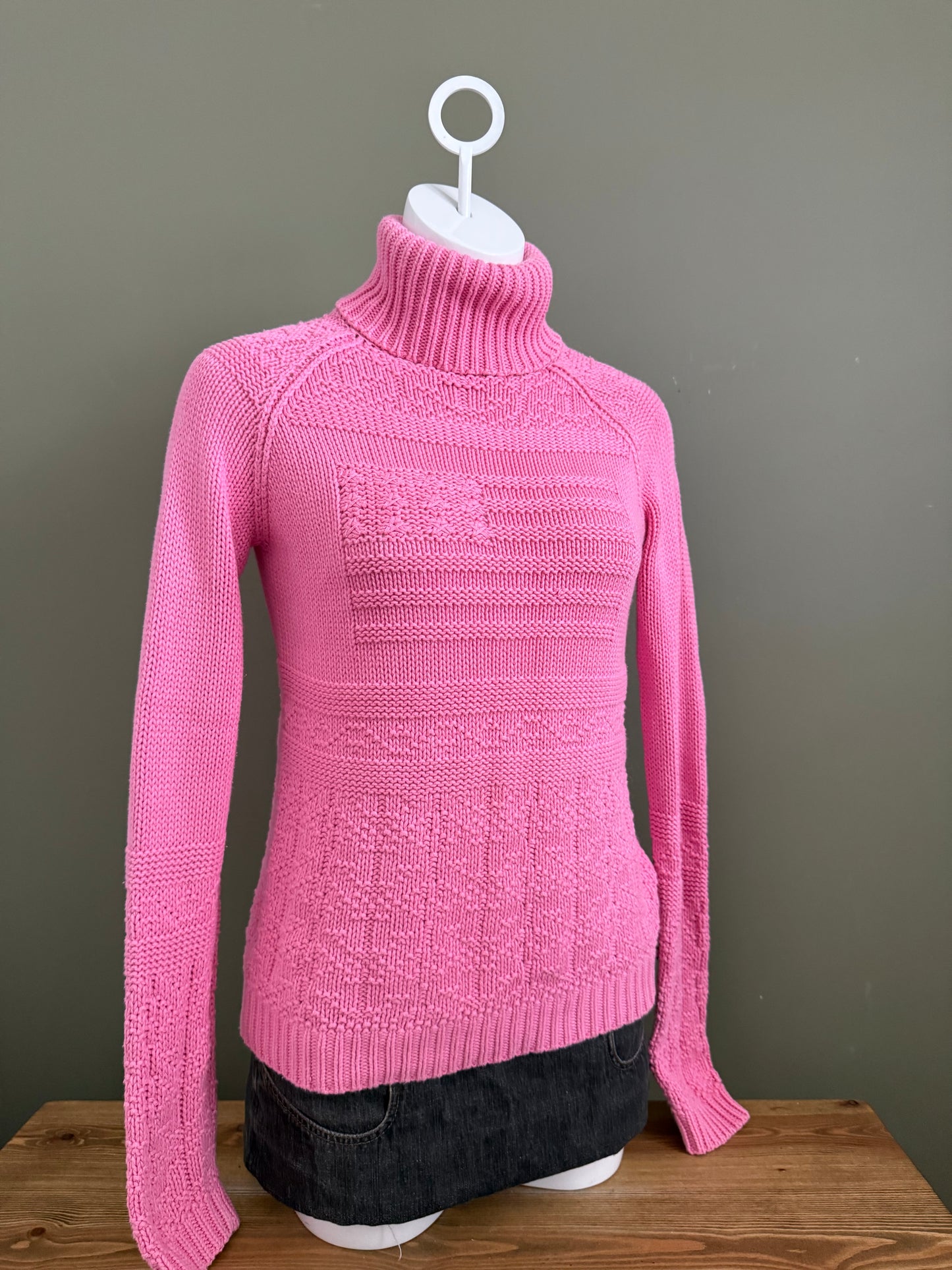 Ralph Lauren Pink Knit Flag Jumper (S)