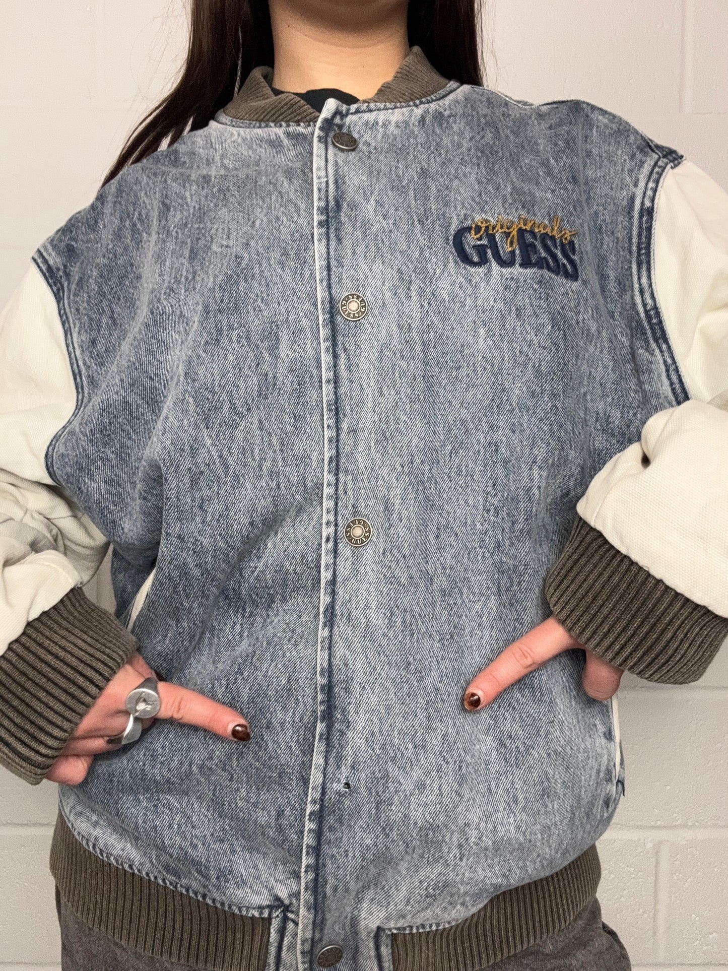 Guess Varsity Denim Jacket (M)