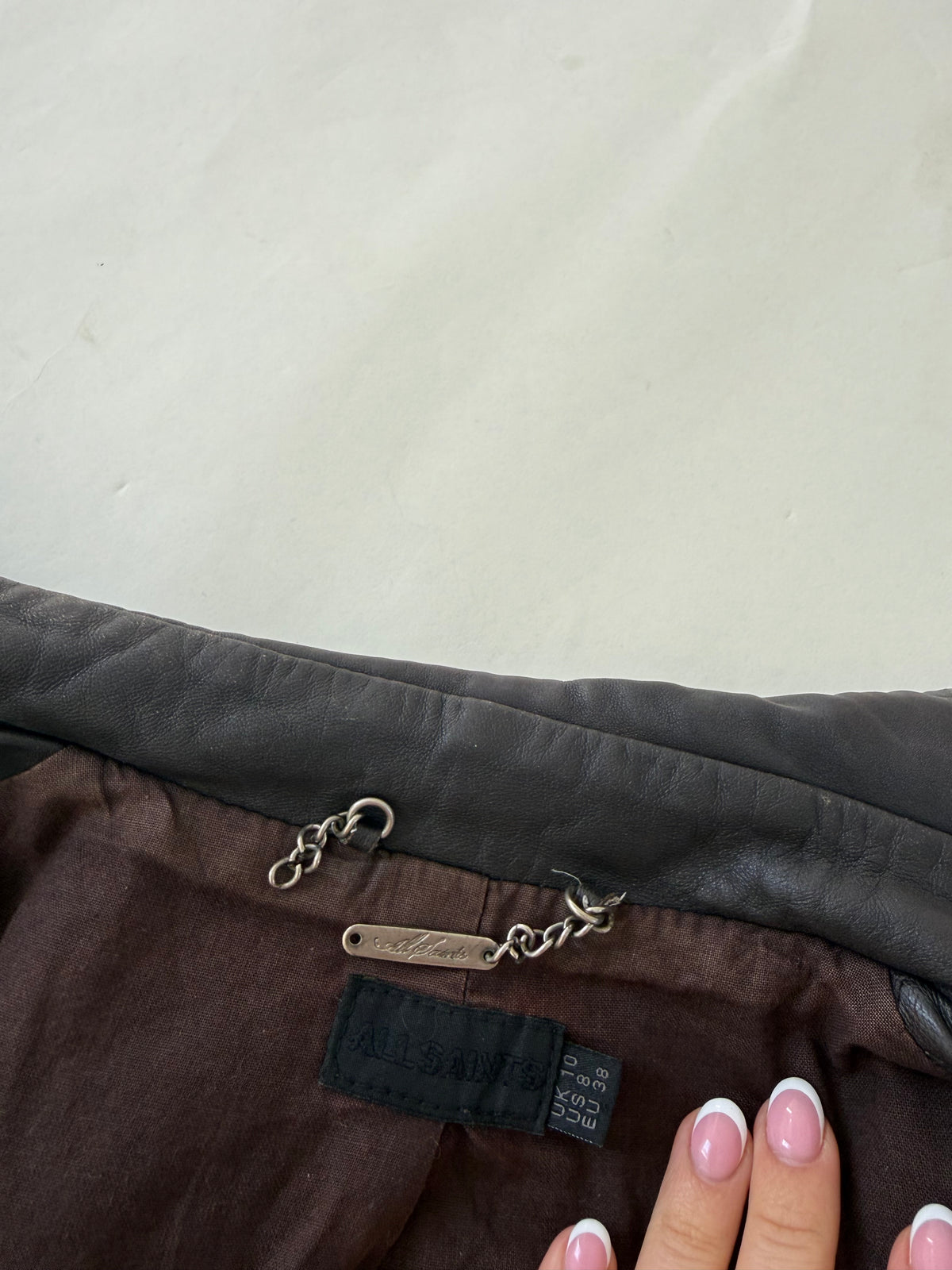 Allsaints Leather Fitted Jacket (UK10)