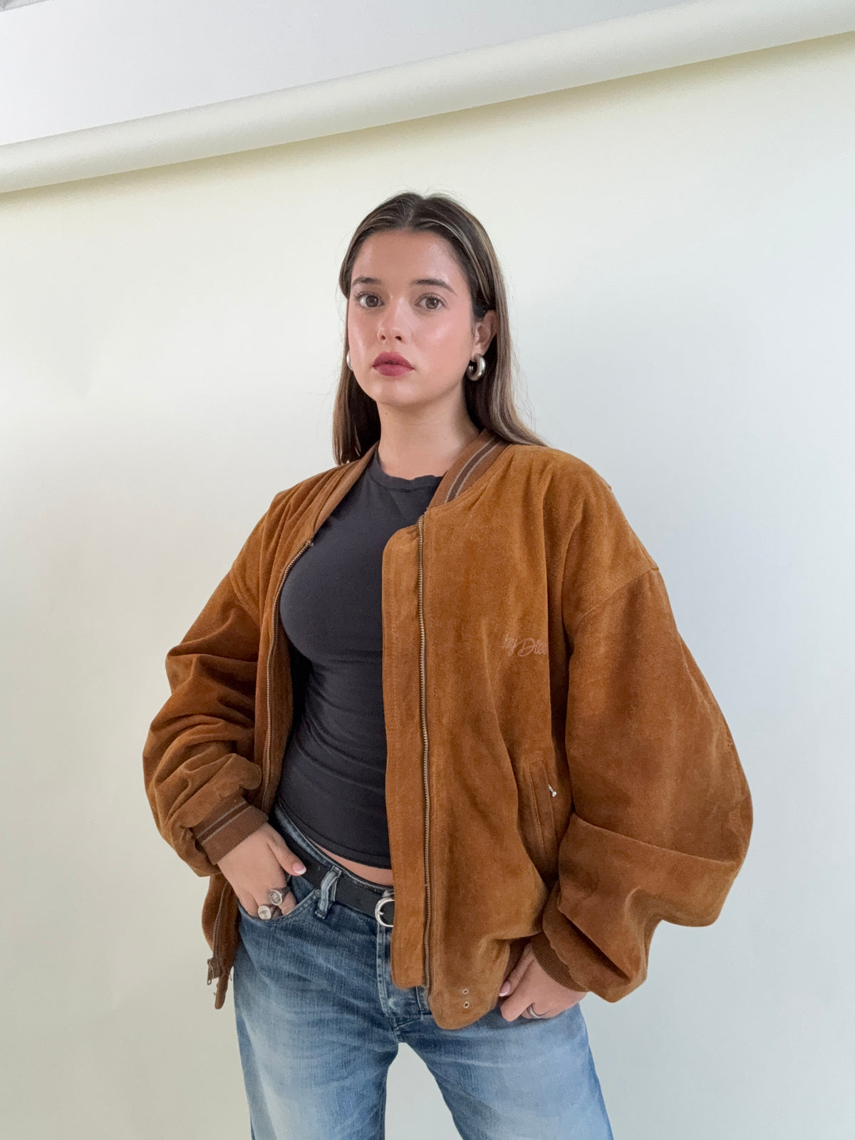 Vintage Diesel Suede Bomber Jacket (L)