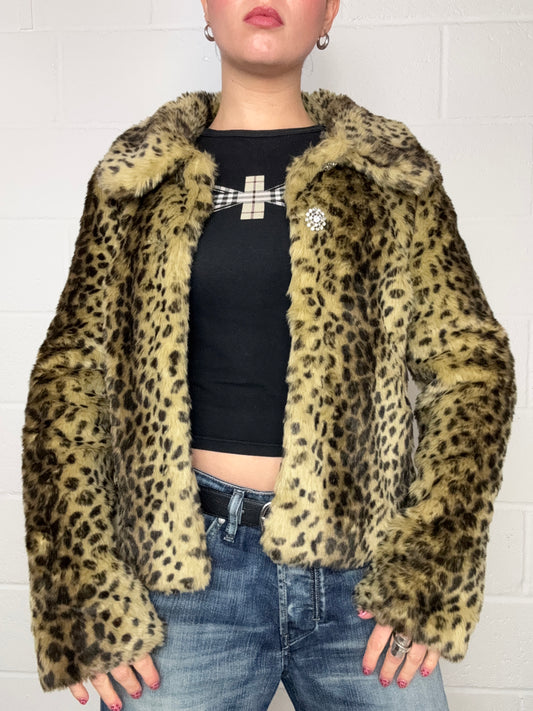 Leopard Faux Fur Jacket (UK10)