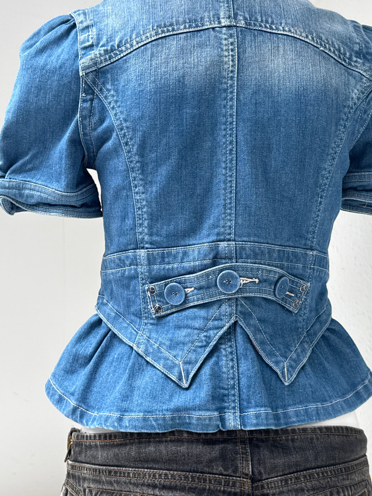 Shortsleeve Fitted Denim Top/Jacket (UK12)