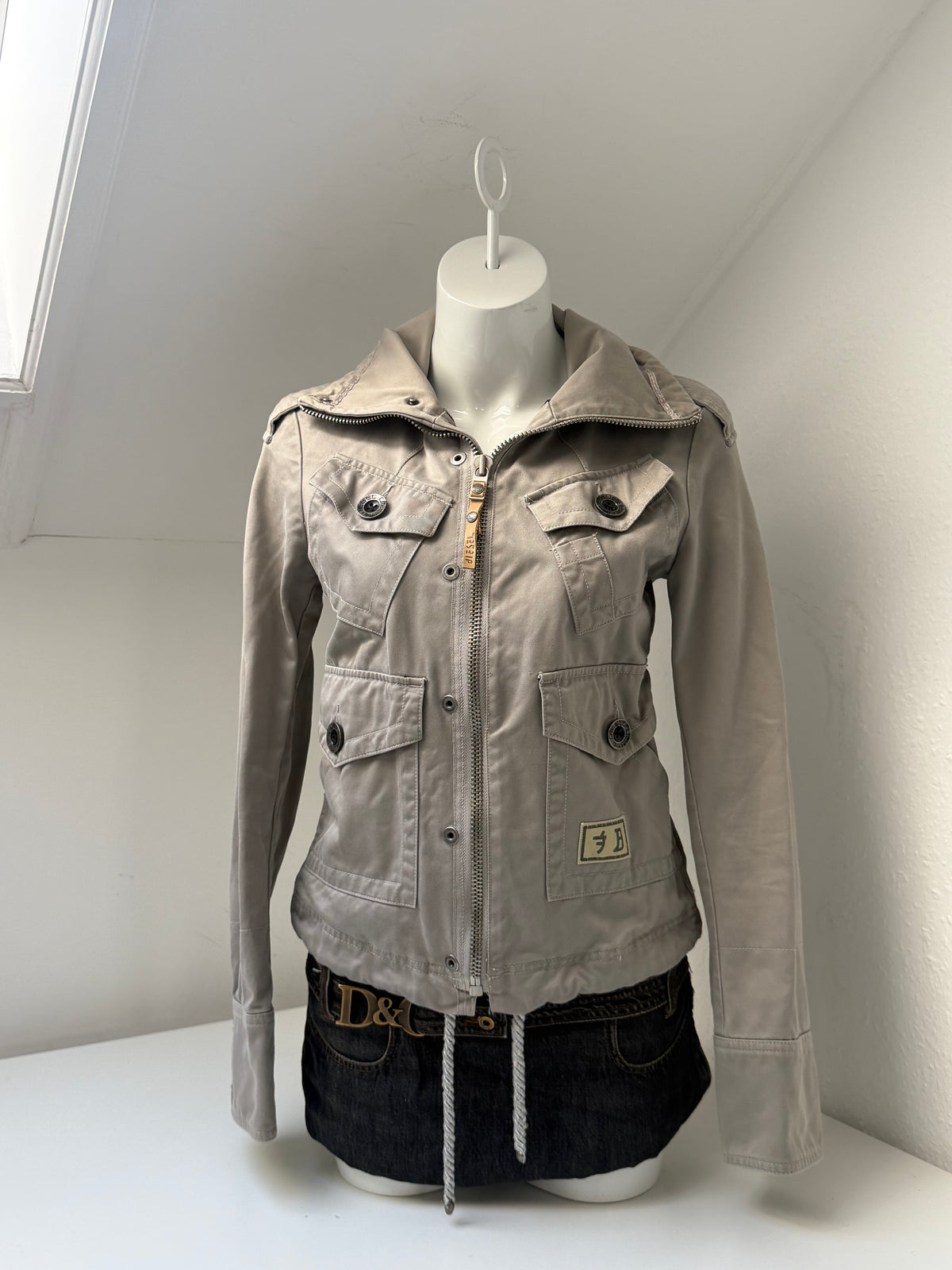 Diesel Vintage Funnel Neck Cargo Jacket (L)