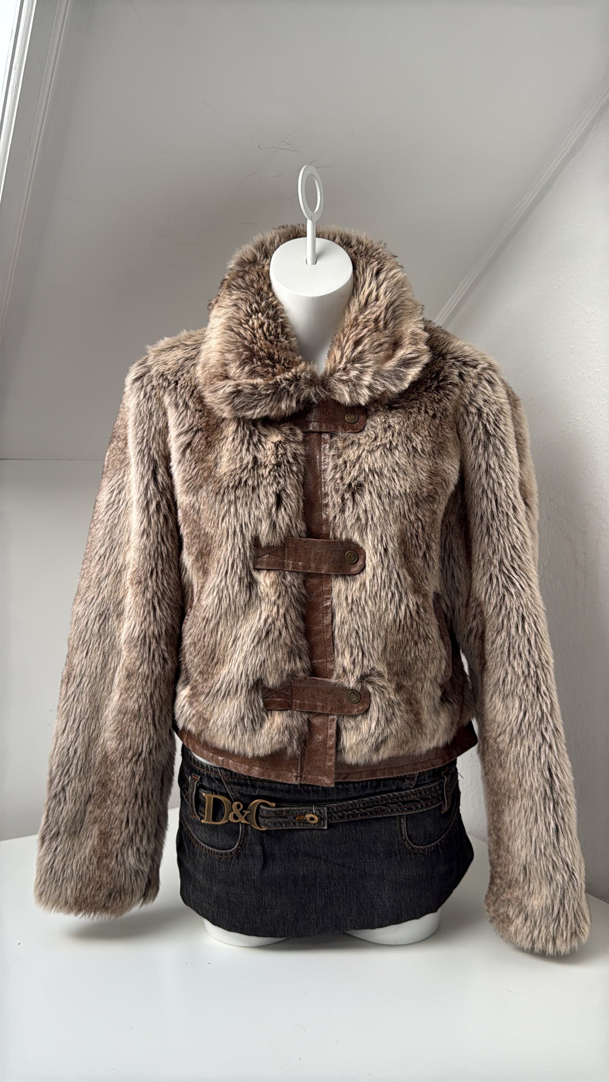 Faux Fur Bomber Jacket (UK16)