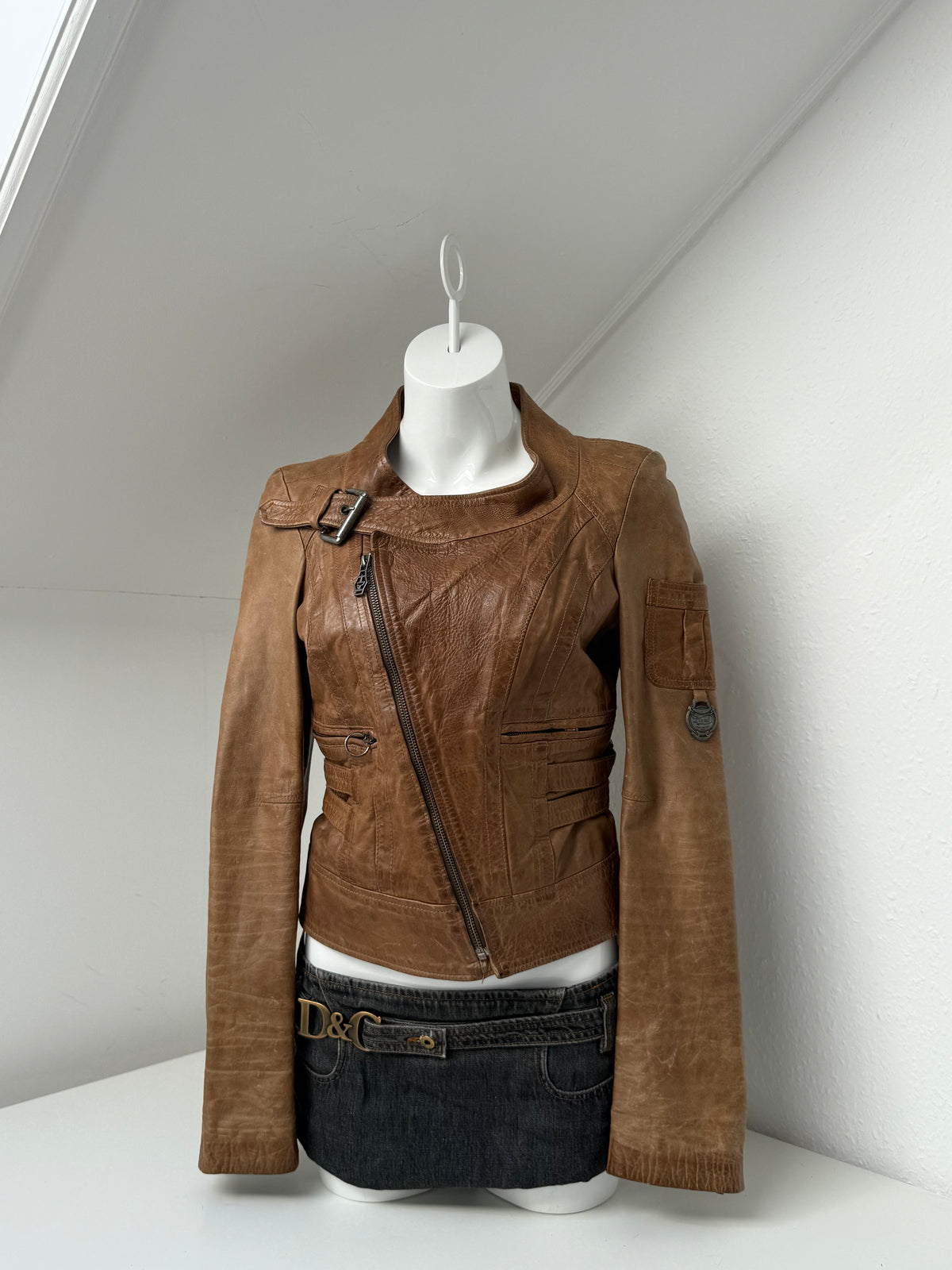 Vintage Diesel Leather Cropped Jacket (M)