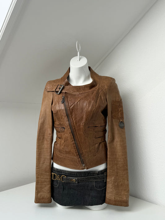 Vintage Diesel Leather Cropped Jacket (M)