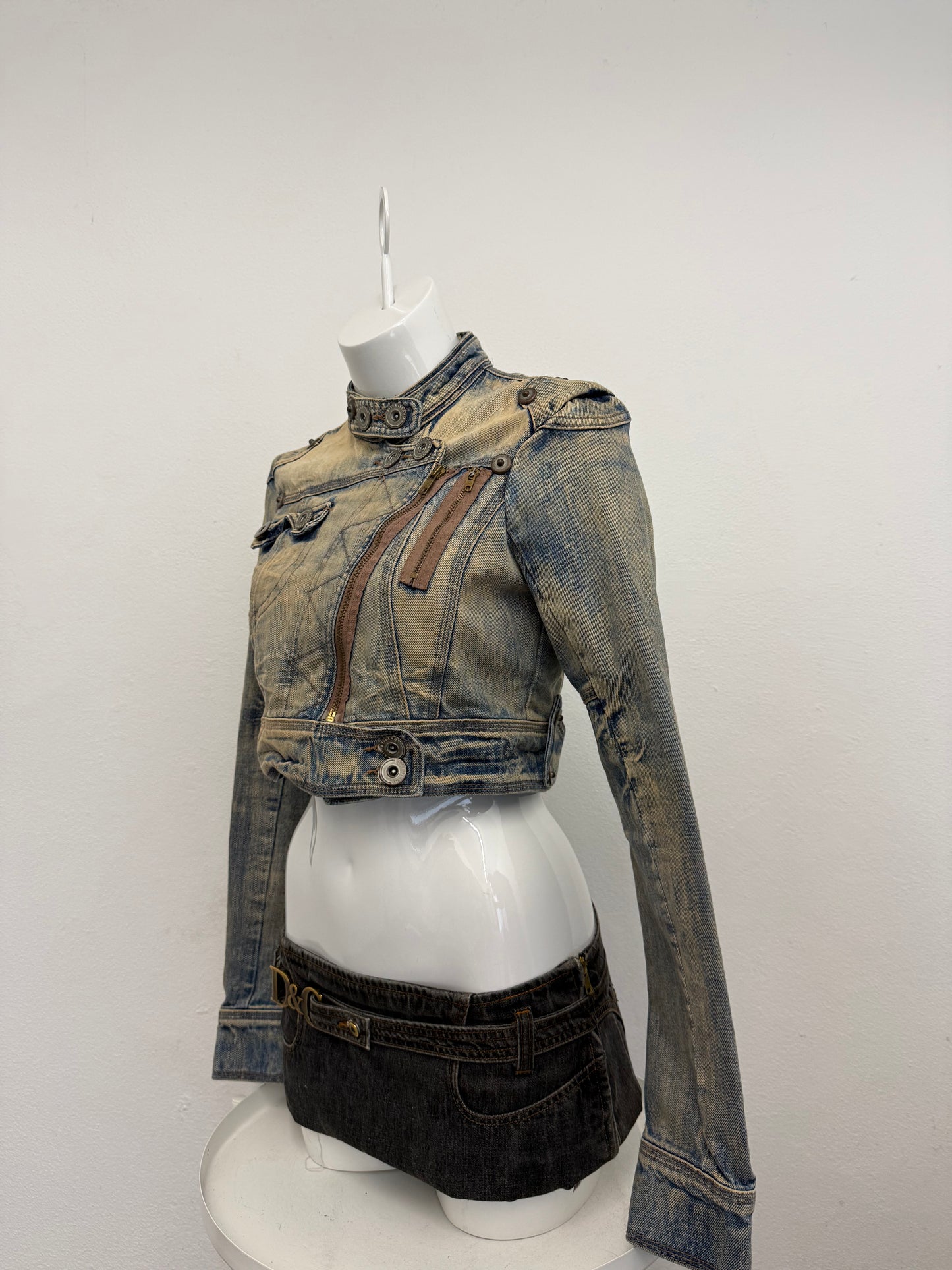 Cropped Denim Corset Jacket (UK12)