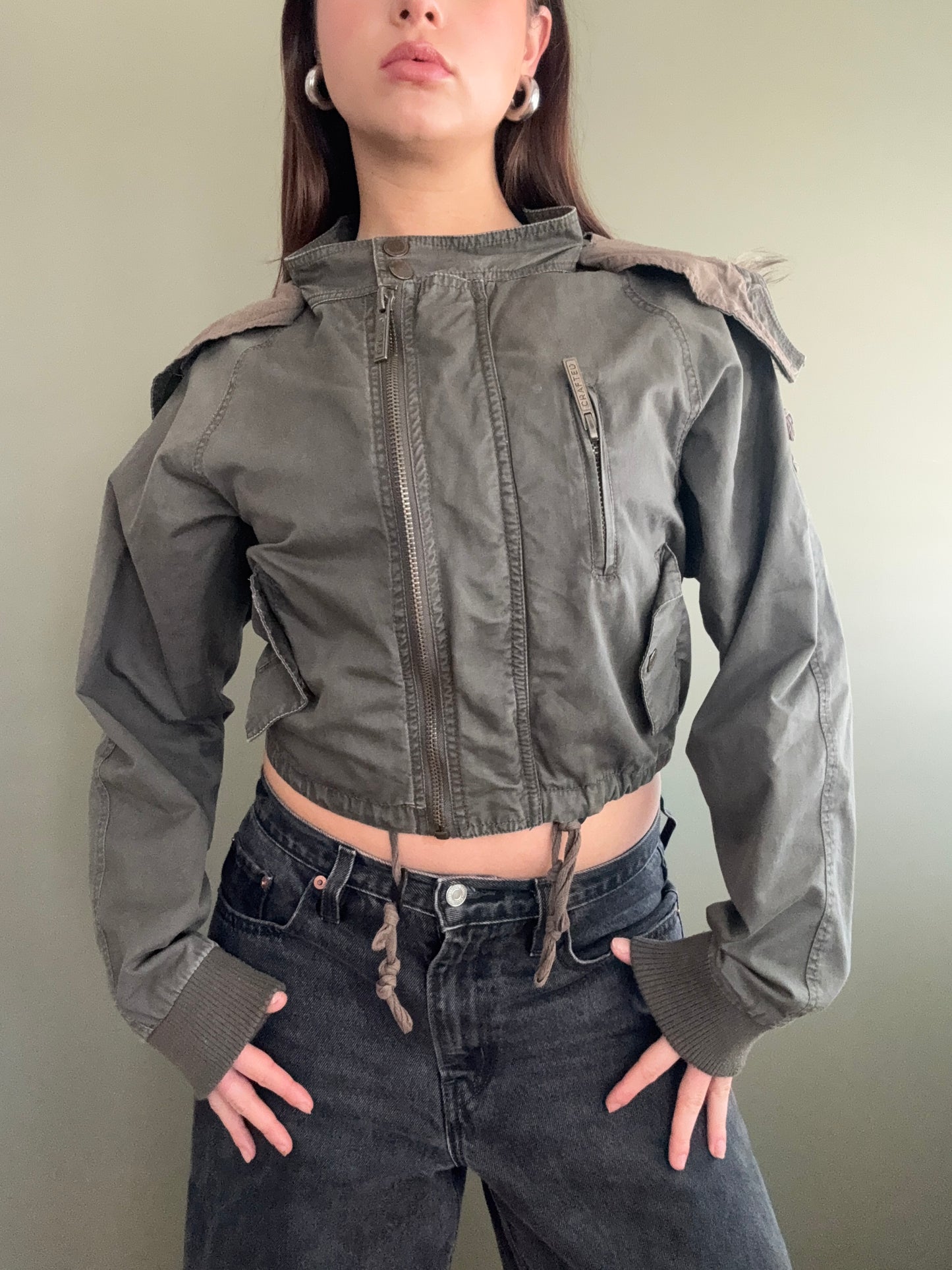 Khaki Bomber Jacket (UK6)