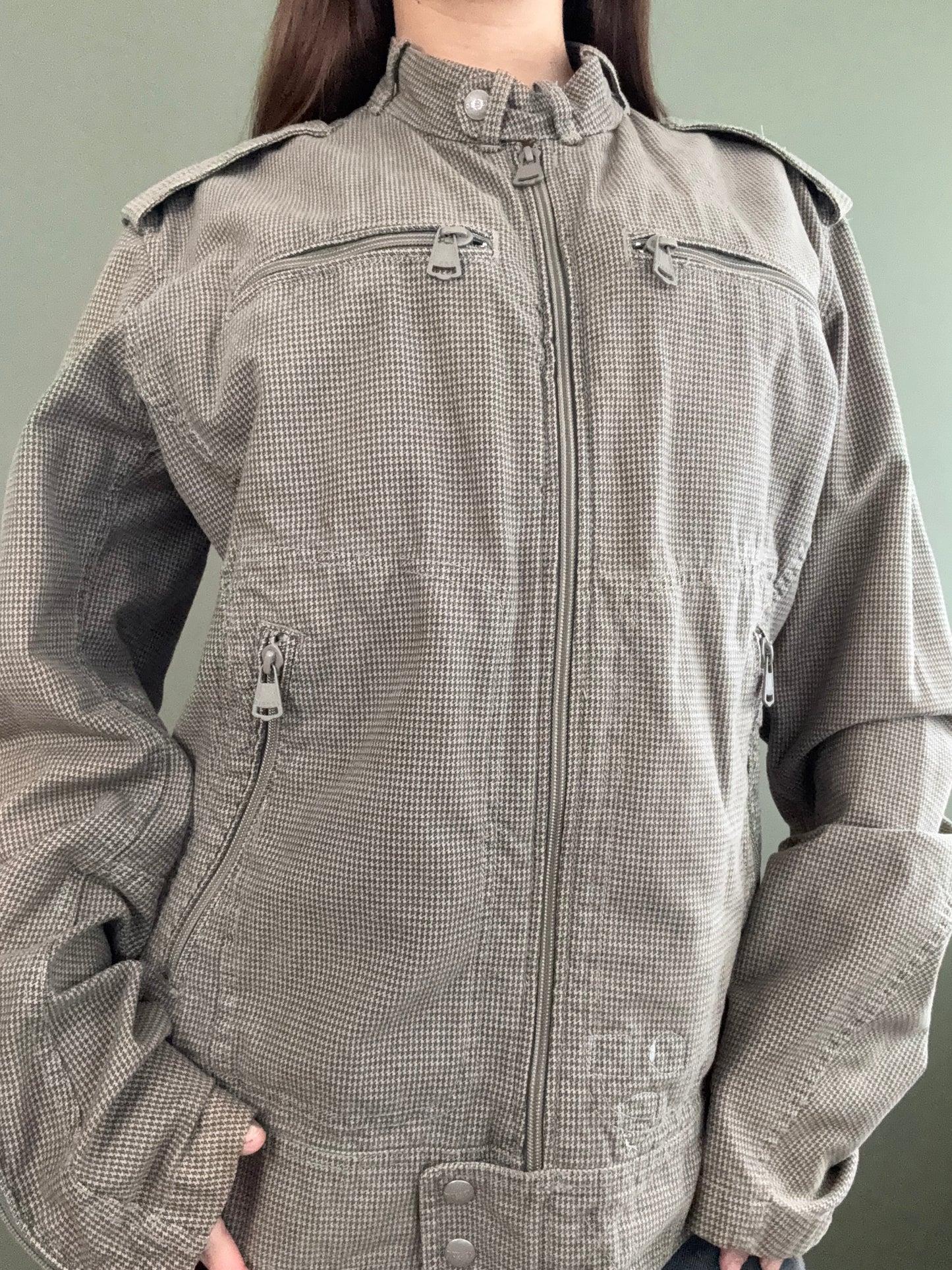 Diesel Dogtooth Biker Jacket (XL)