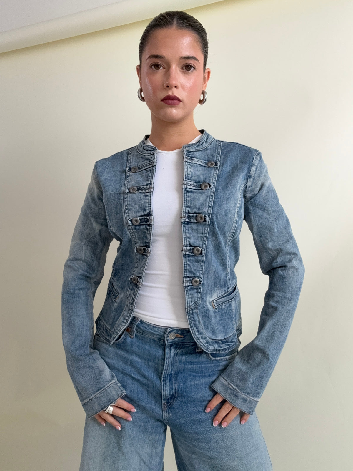 Denim Military Jacket (M)