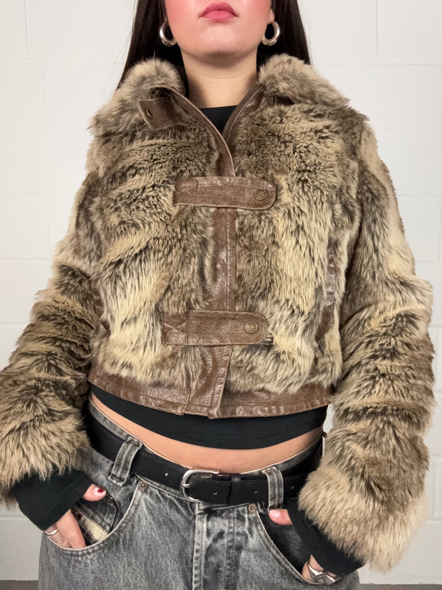 Y2K Faux Fur Jacket (UK10)