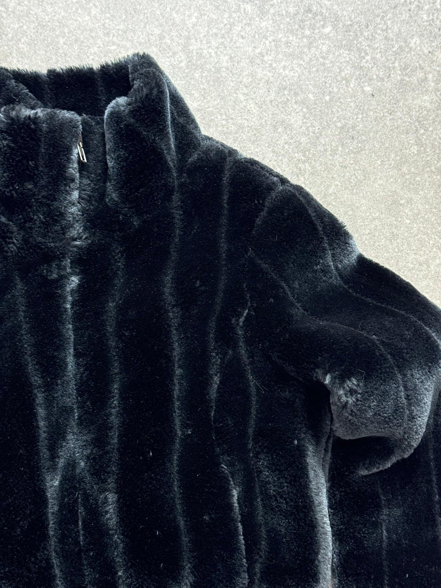 Black Faux Fur Jacket (UK8)