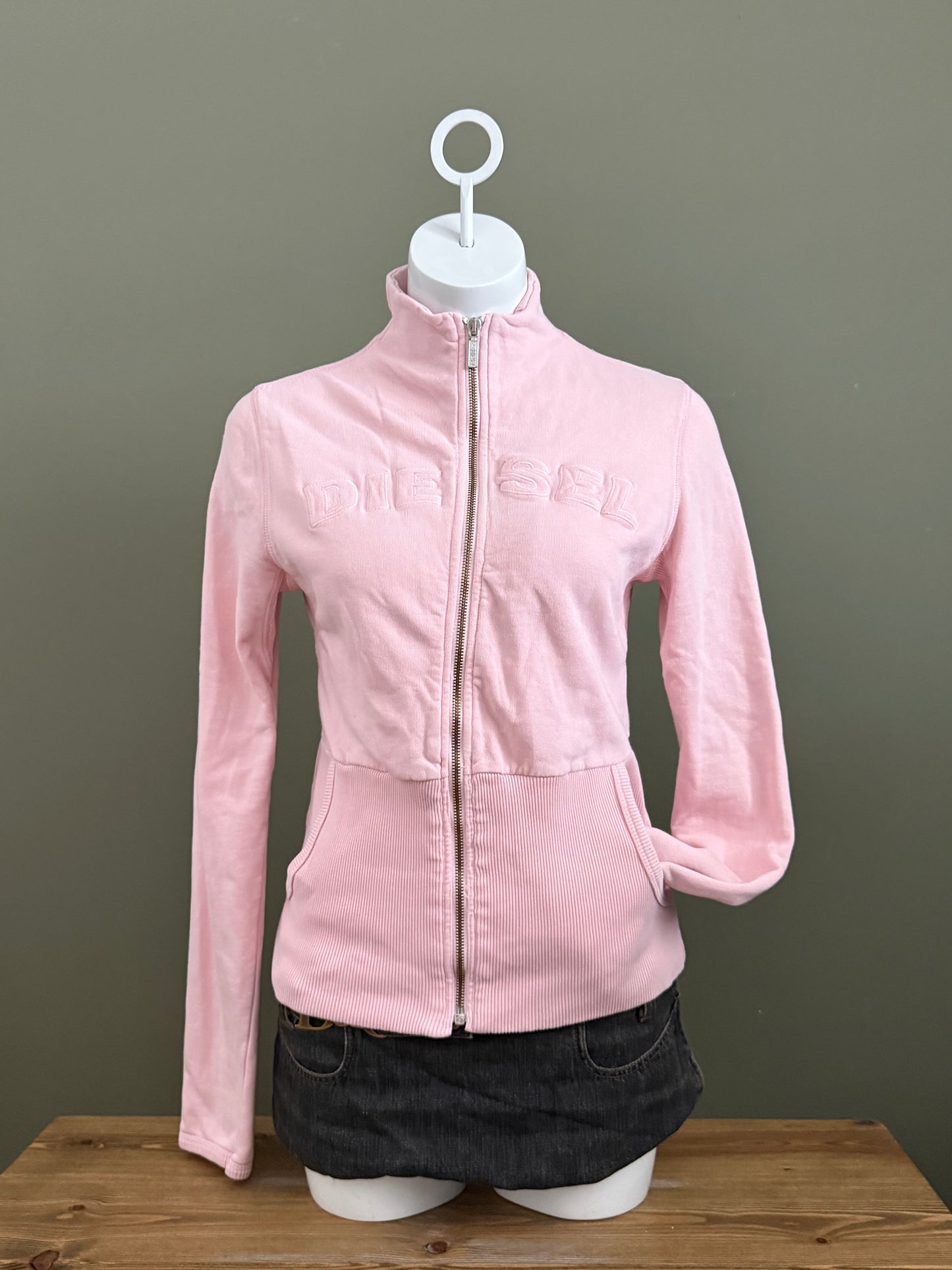 Baby Pink Diesel Zip Jumper (L)