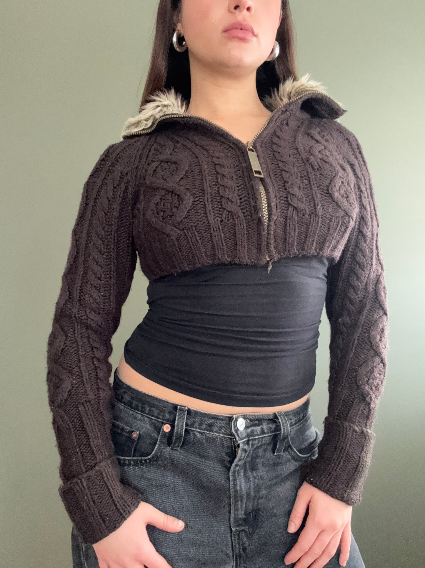 Cropped Knit Jumper (UK8)