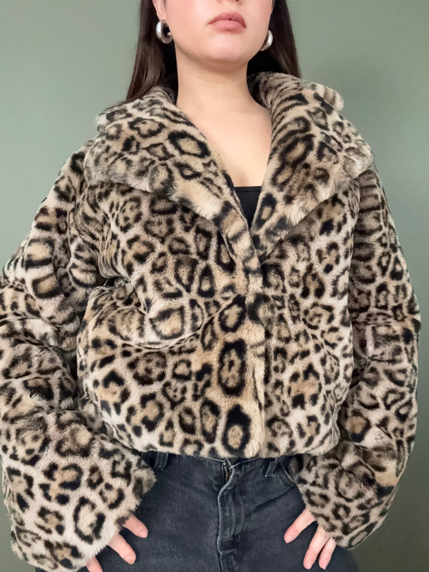 Leopard Faux Fur Jacket (S)
