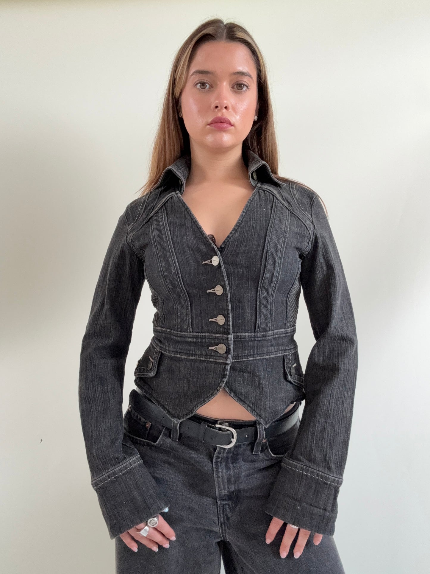 Karen Millen Fitted Denim Jacket (UK10)