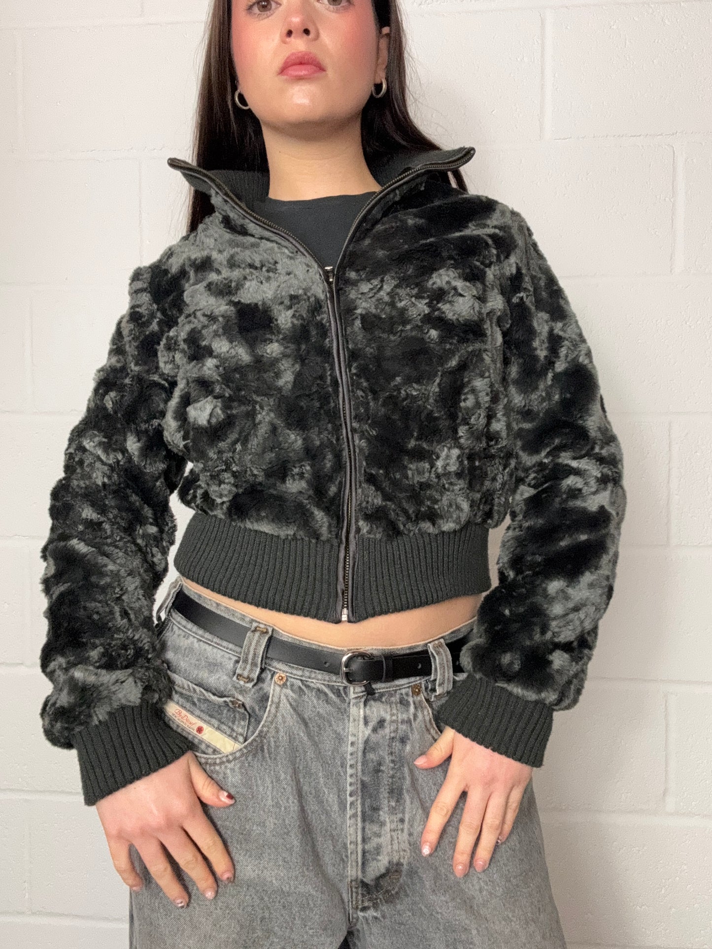 Faux Fur Bomber Jacket (UK10)