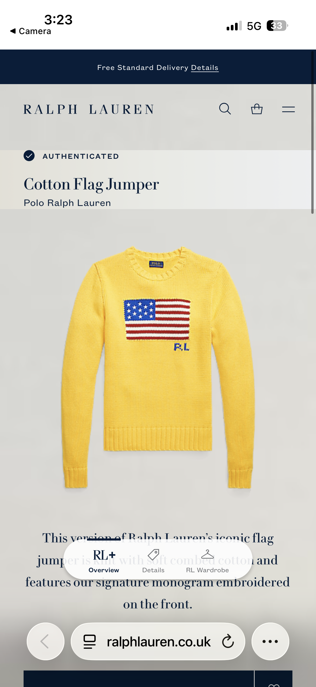 Ralph Lauren Yellow Knit Jumper (XS)