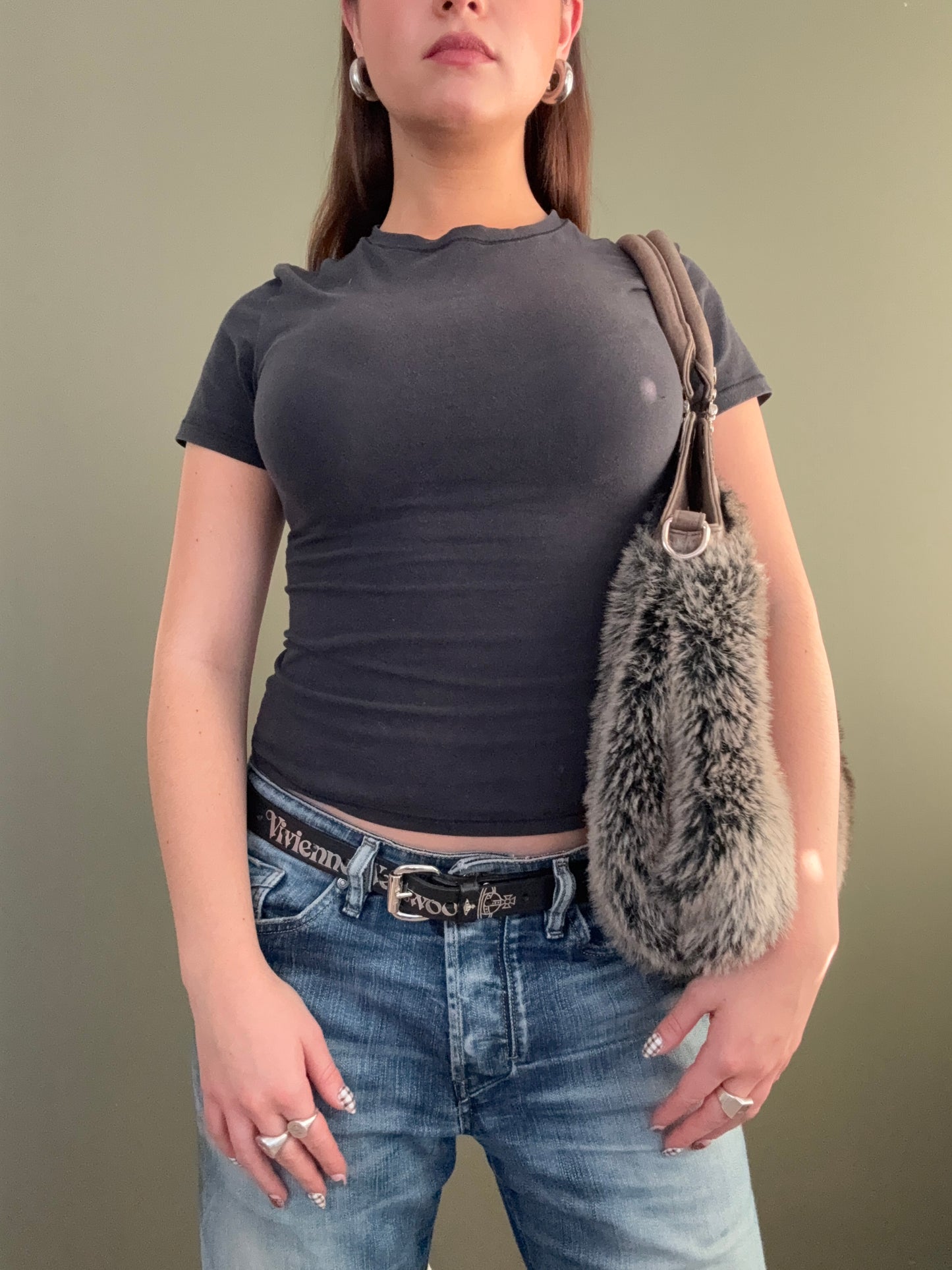 Large Faux Fur Shoulder Bag
