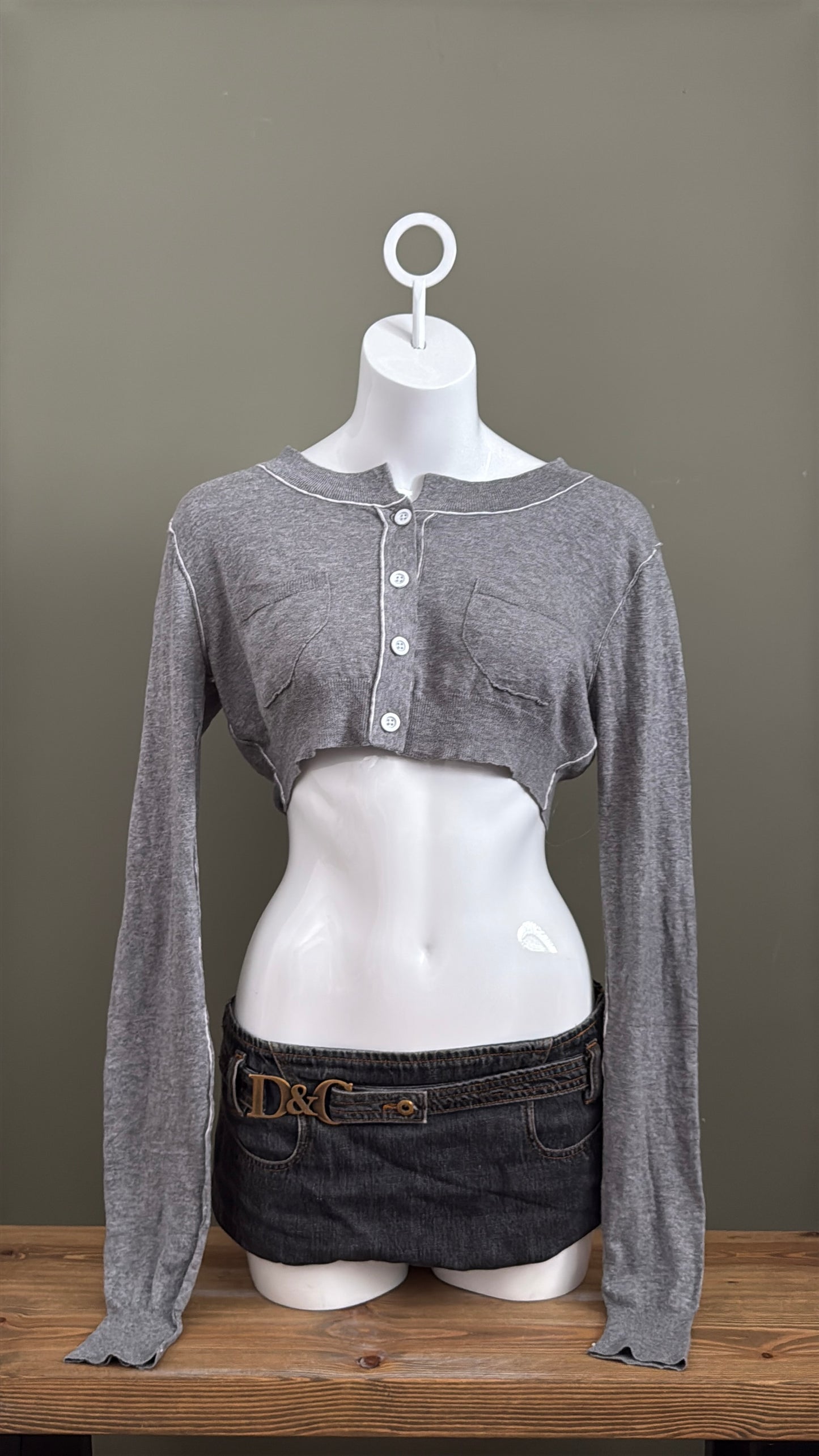 Allsaints Cropped Knit Cardigan (UK12)