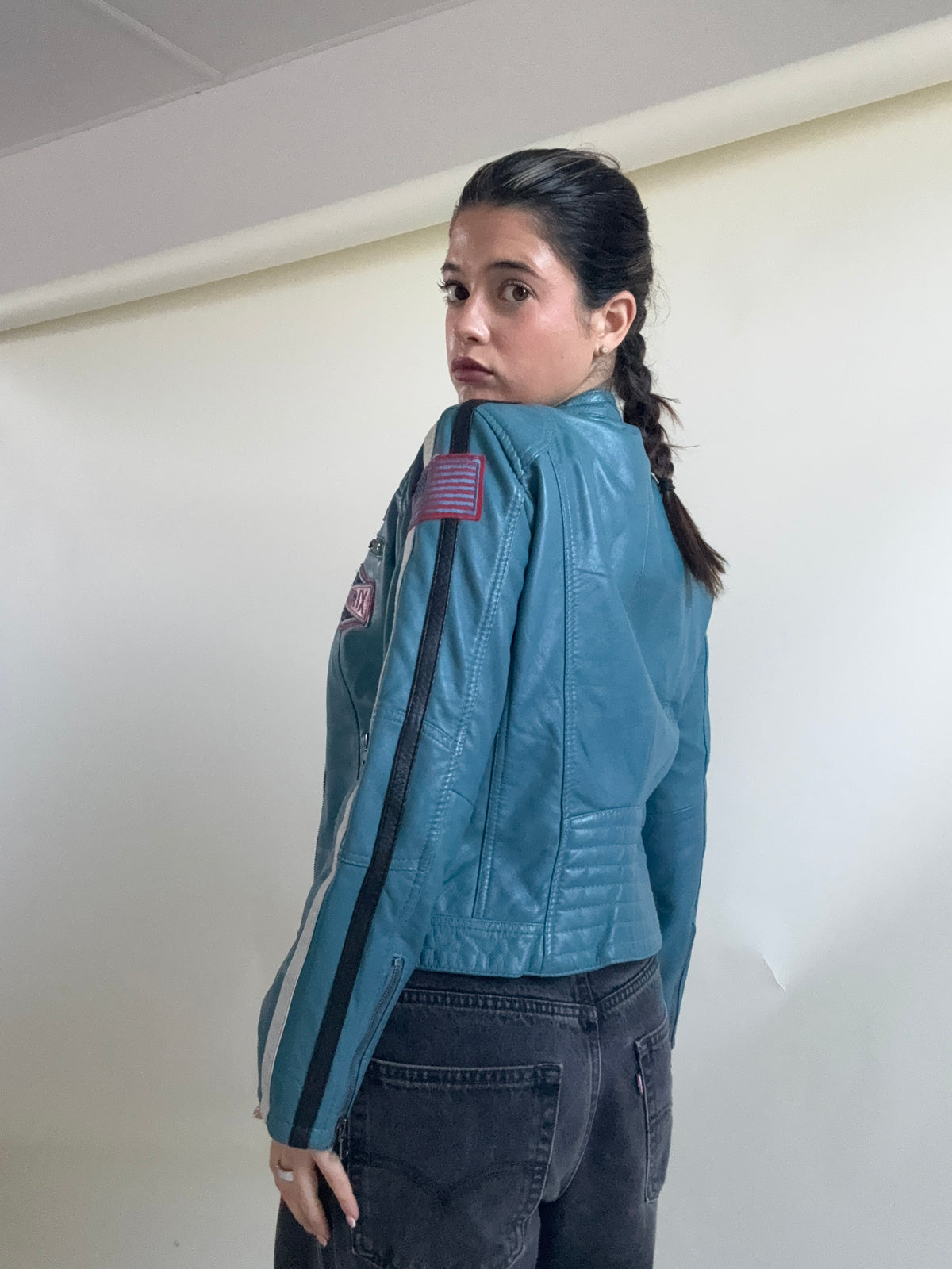 Aviatrix Leather Biker Jacket (S)