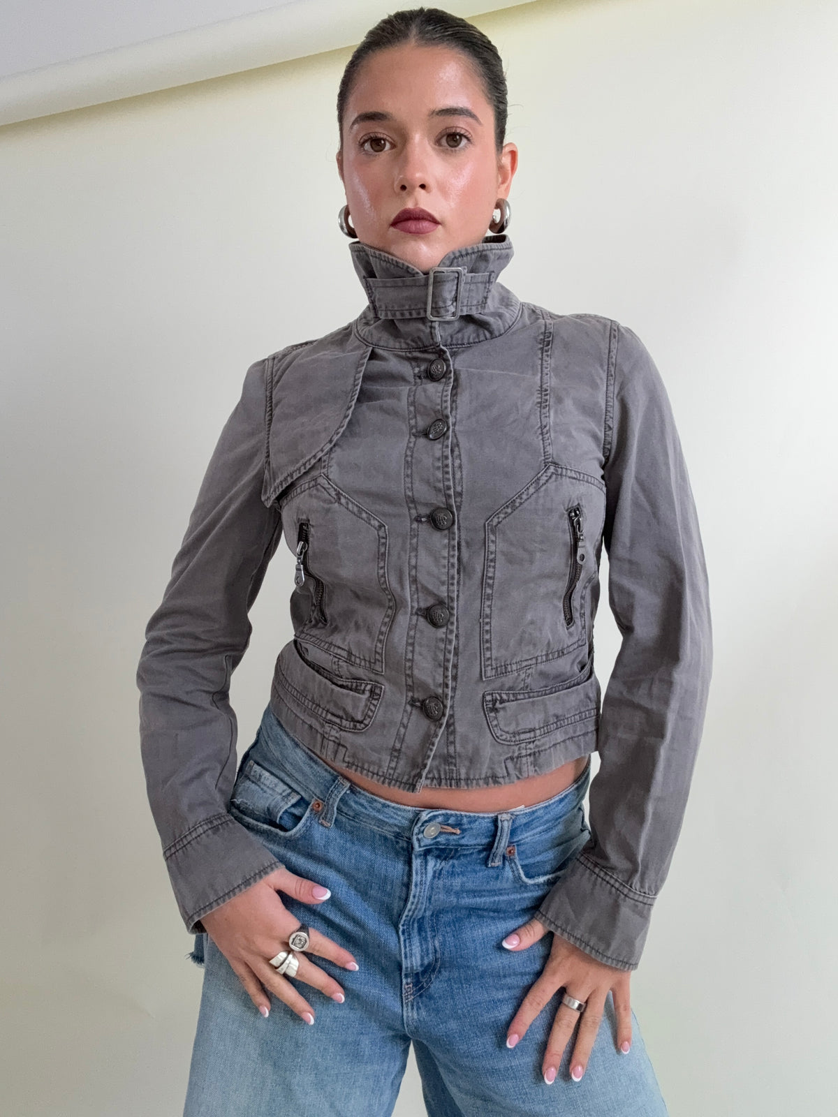 Y2K Buckle Jacket (UK8)