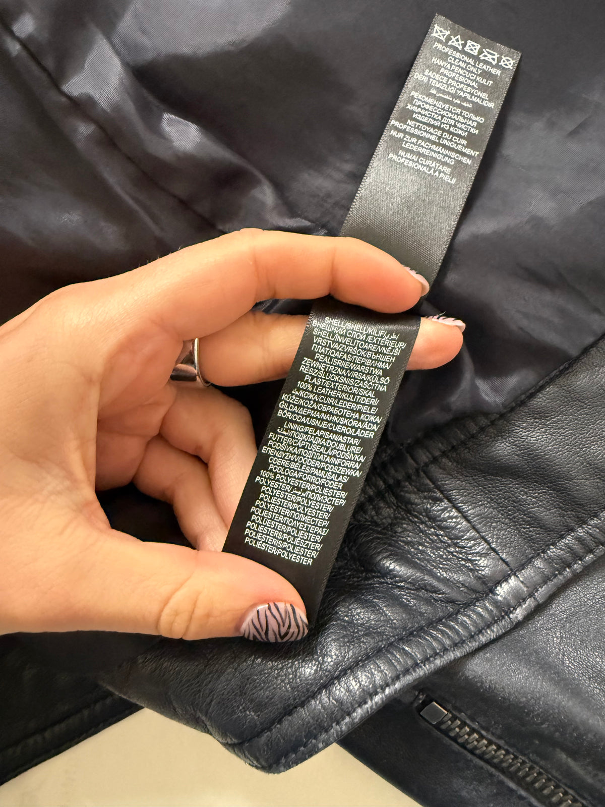 Leather Fitted Jacket (UK10)