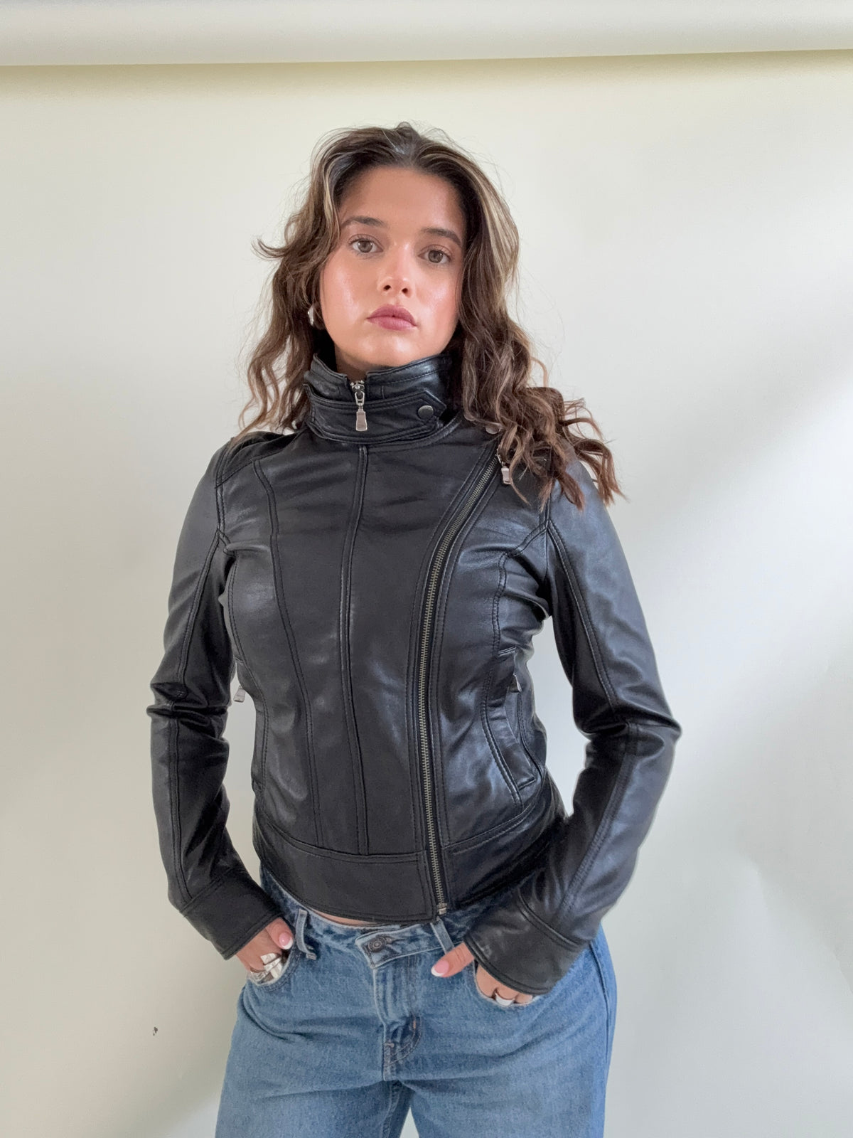 Ted Baker Fitted Leather Jacket (S)