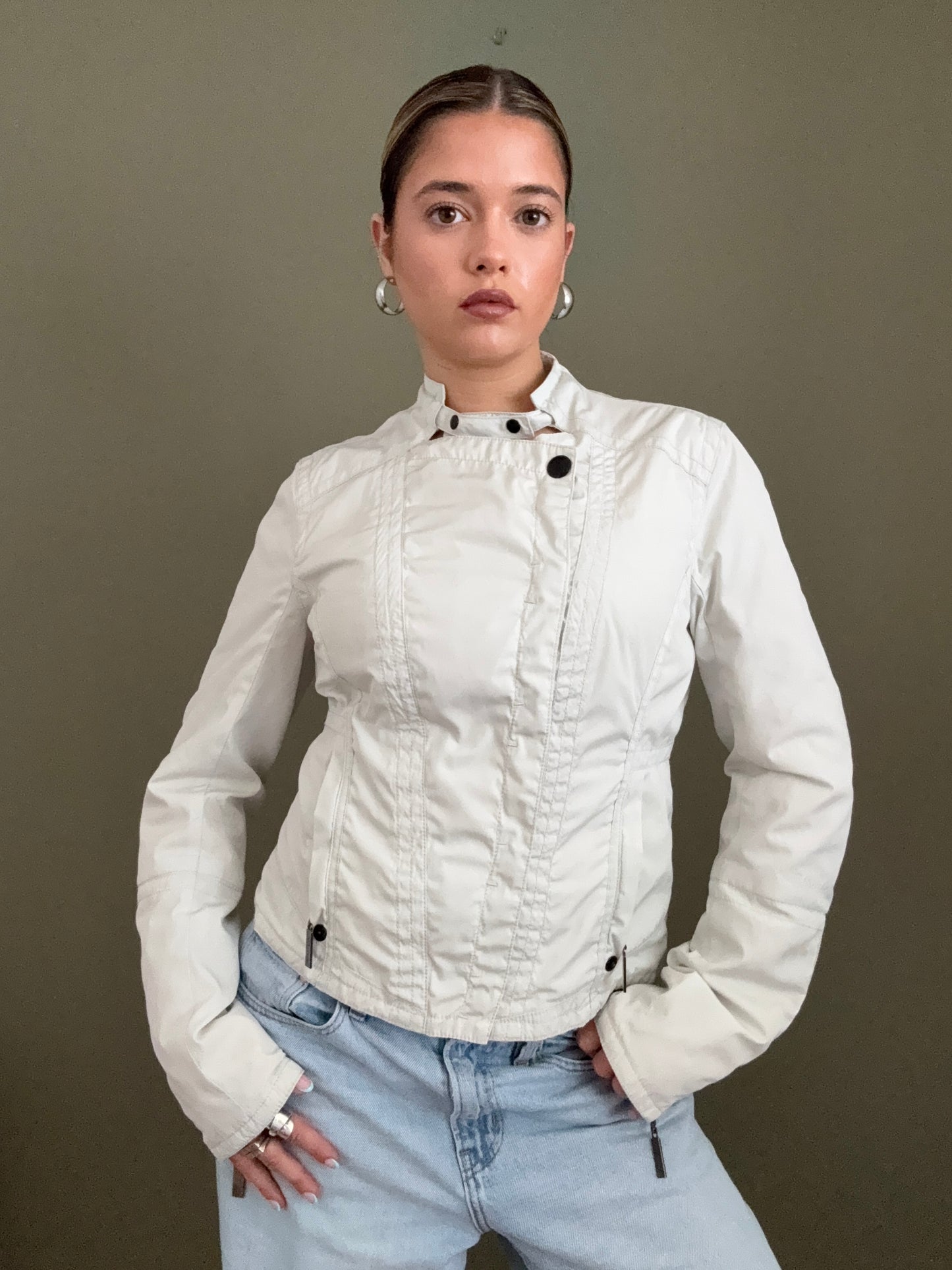 Firetrap Cream Biker Jacket (M)