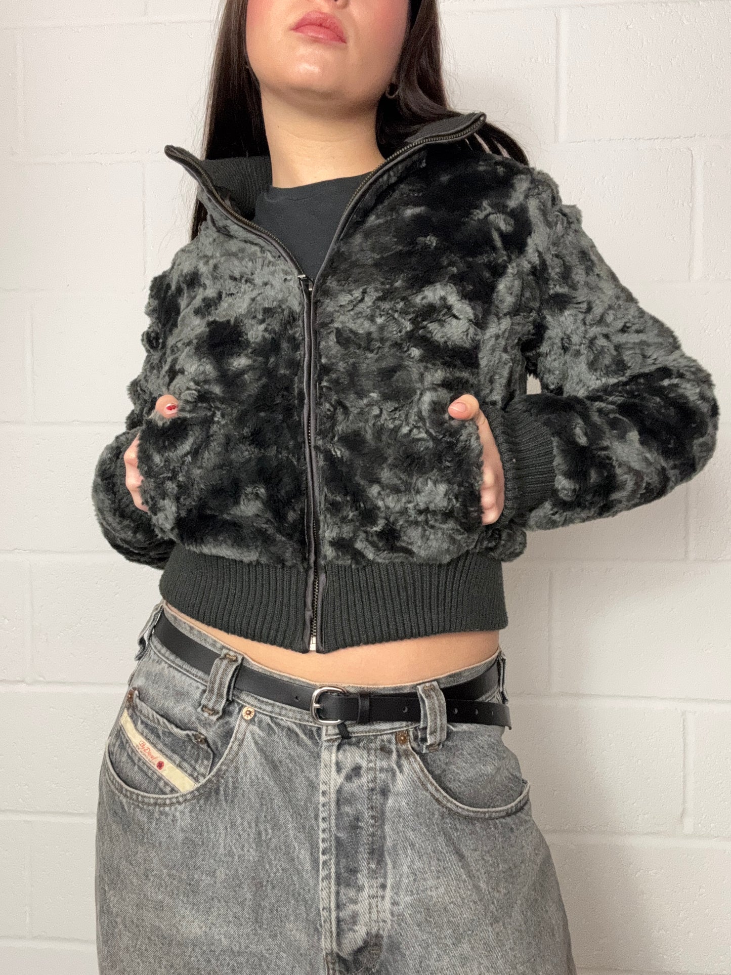 Faux Fur Bomber Jacket (UK10)