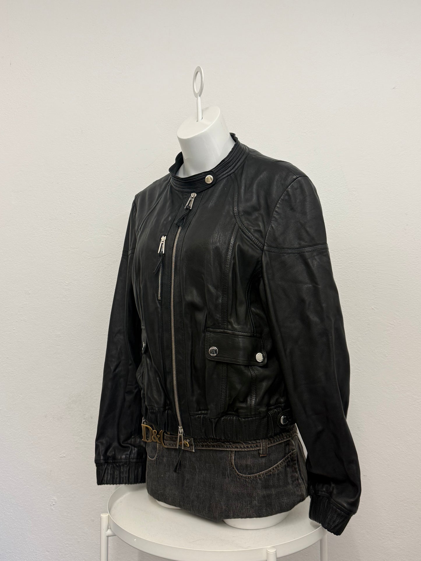 Karen Millen Leather Bomber Jacket (M)