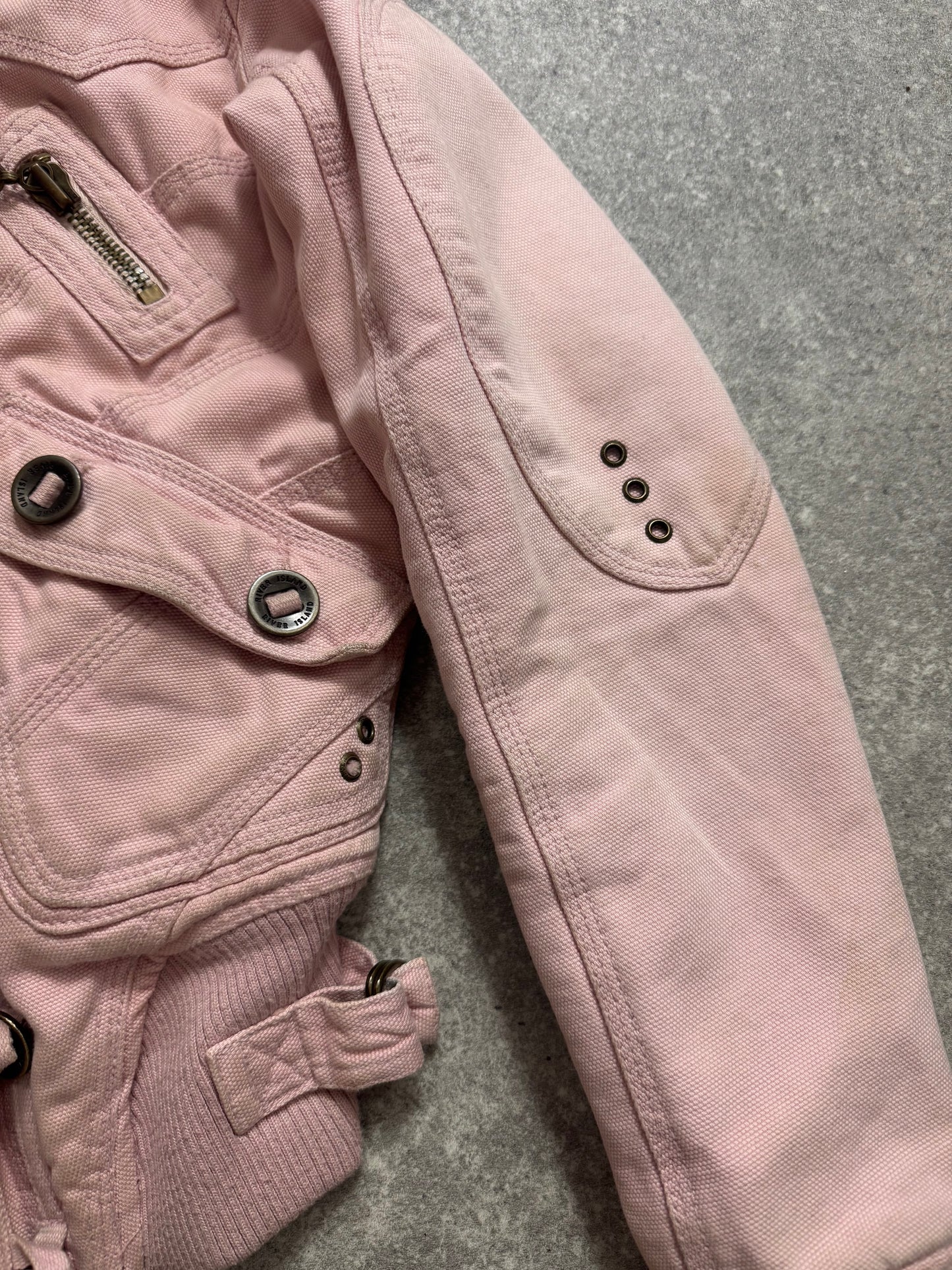 Y2K Pink Bomber Utility Style Jacket (UK8)