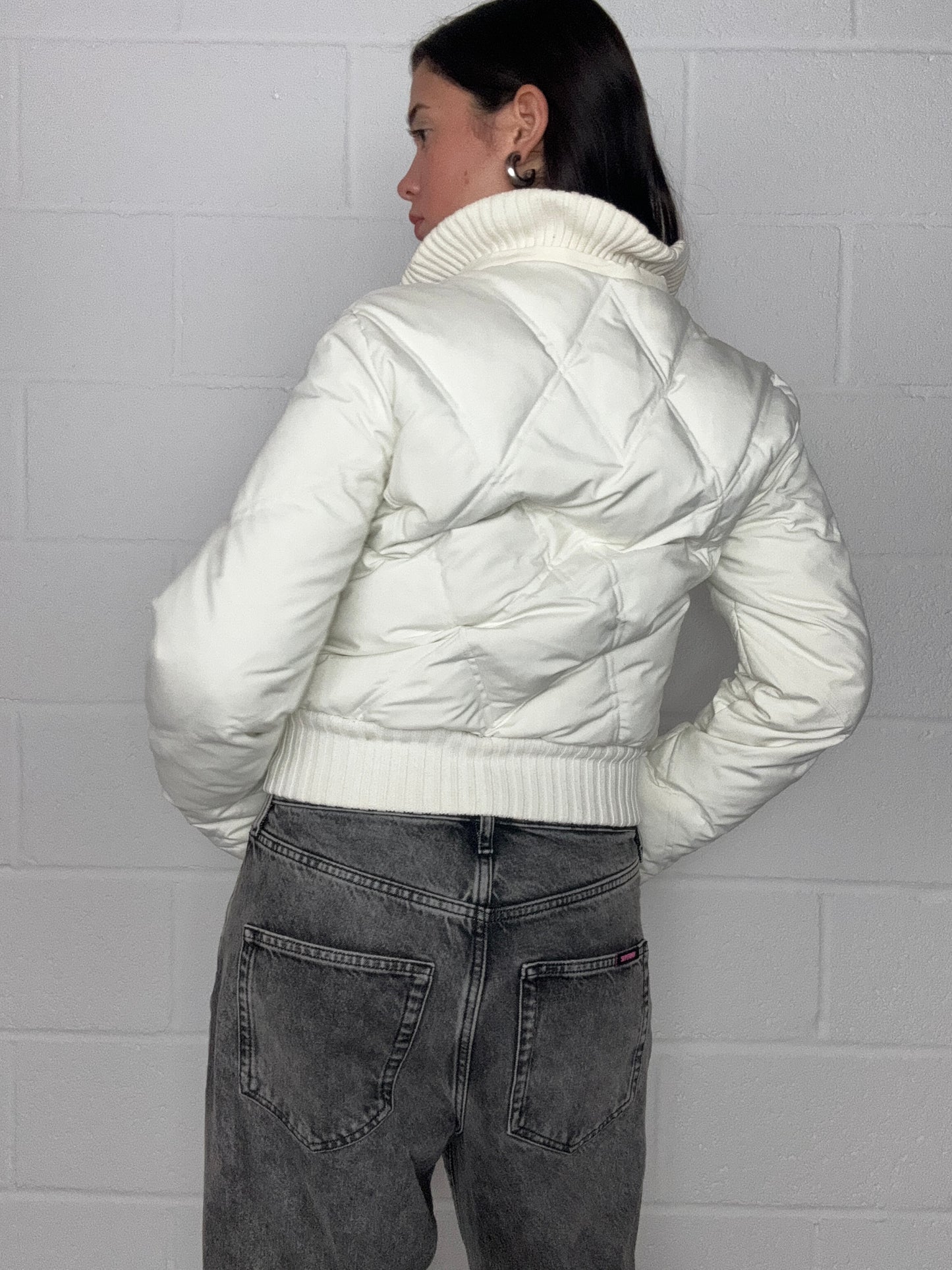 Cream Y2K Puffer Jacket (UK8)