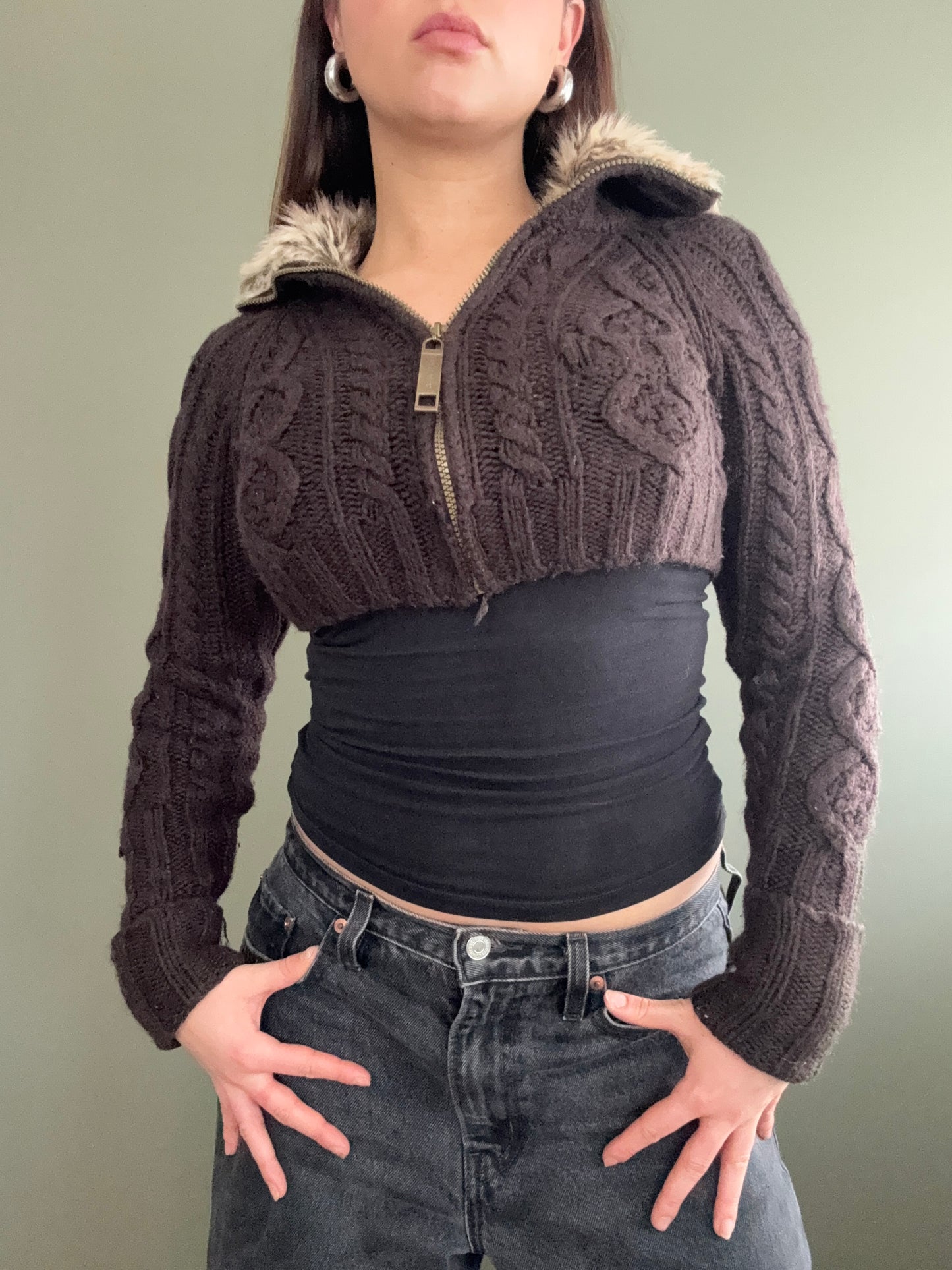 Cropped Knit Jumper (UK8)