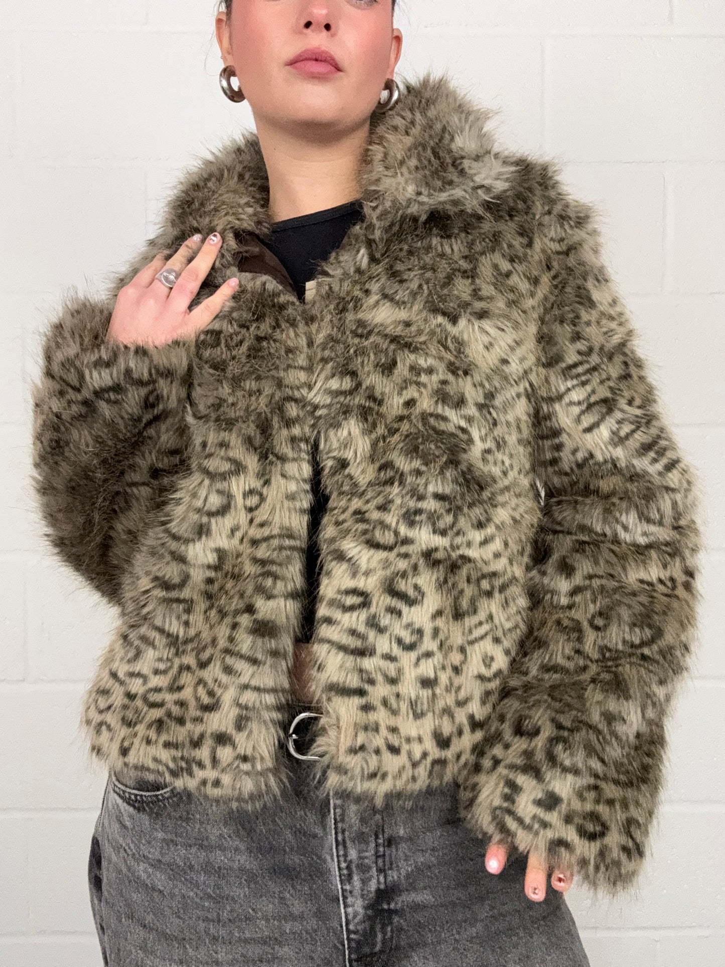 Faux Fur Leopard Jacket (UK10)