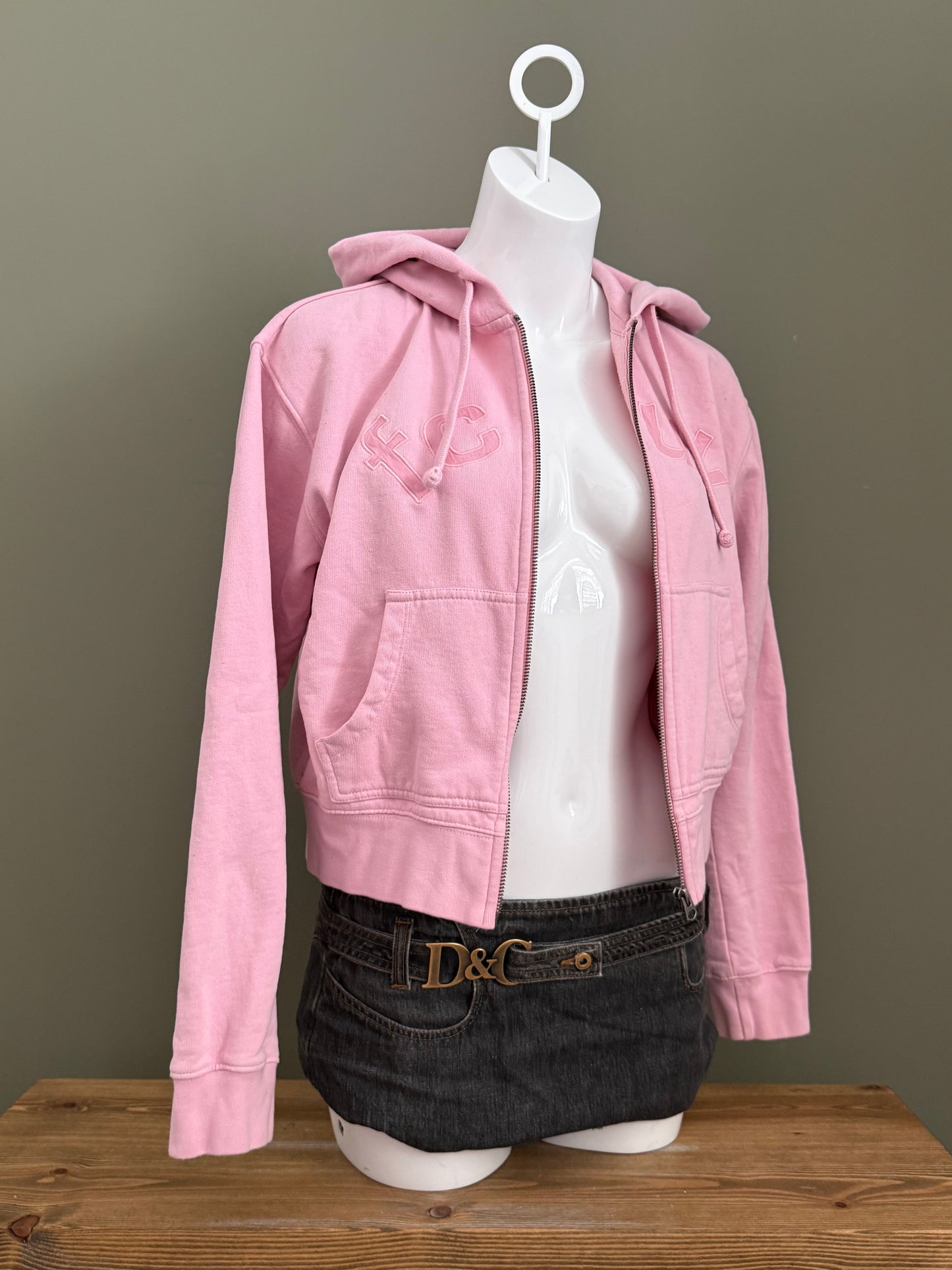 French Connection Pink Zip Hoodie (S)