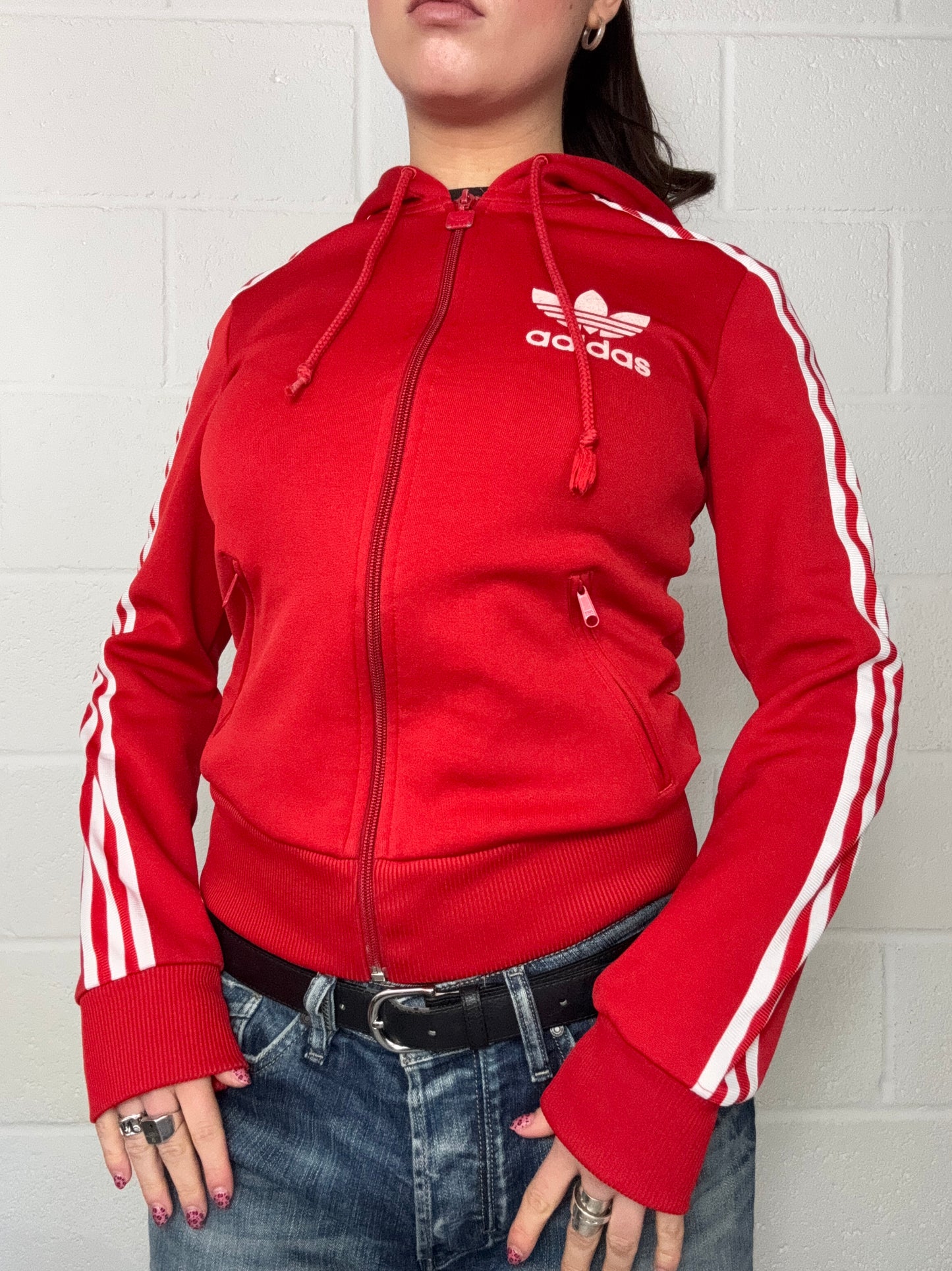 Red Adidas Hoodie (UK8)