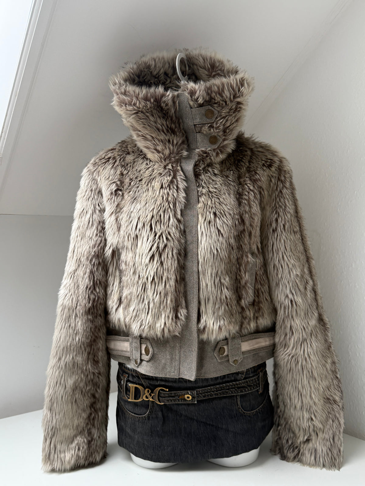 Faux Fur Bomber Jacket (UK16)
