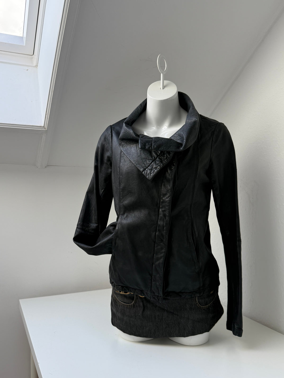 Allsaints Leather Asymmetric Jacket (UK12)