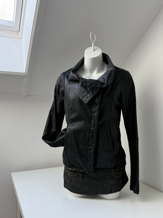 Allsaints Leather Asymmetric Jacket (UK12)