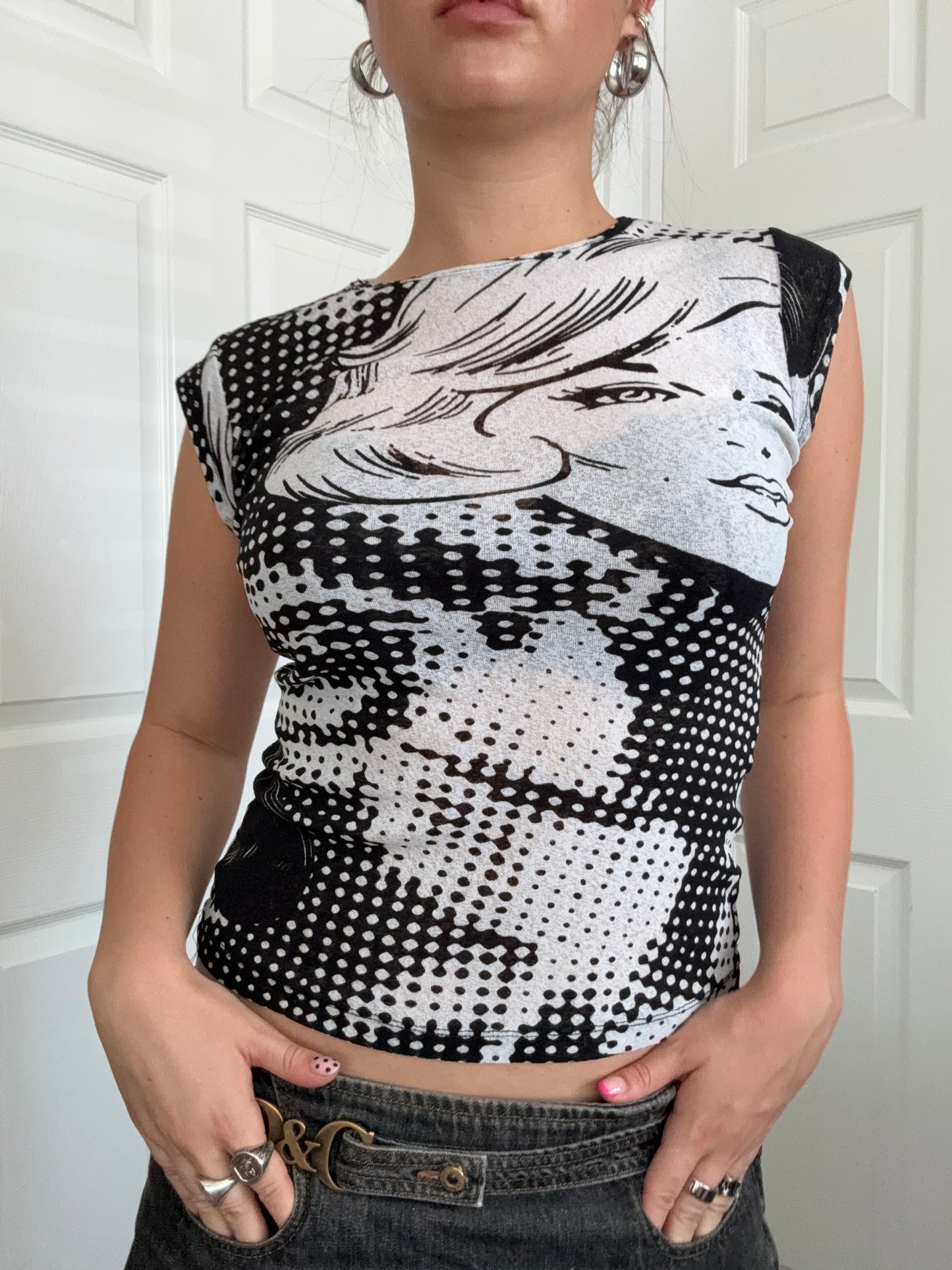 Mesh Graphic Top (S)