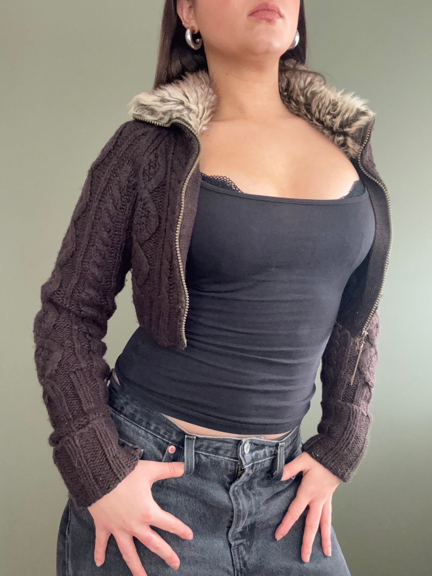 Cropped Knit Jumper (UK8)