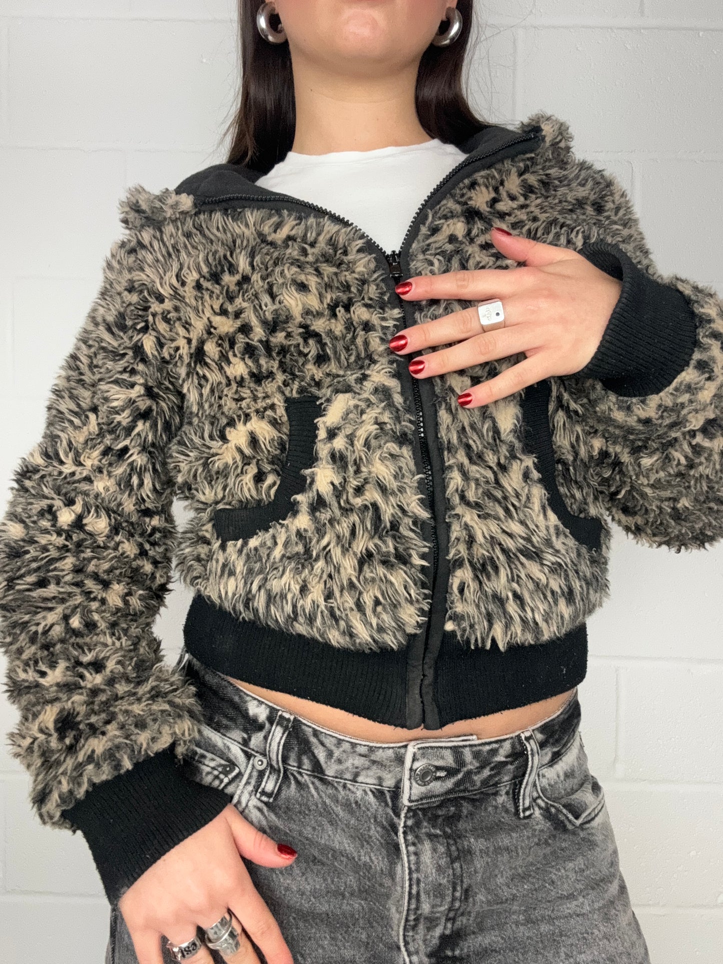 Faux Fur Leopard Jacket (UK10)