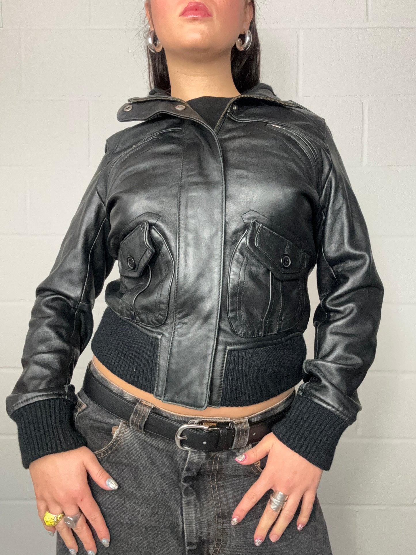 Leather Bomber Jacket