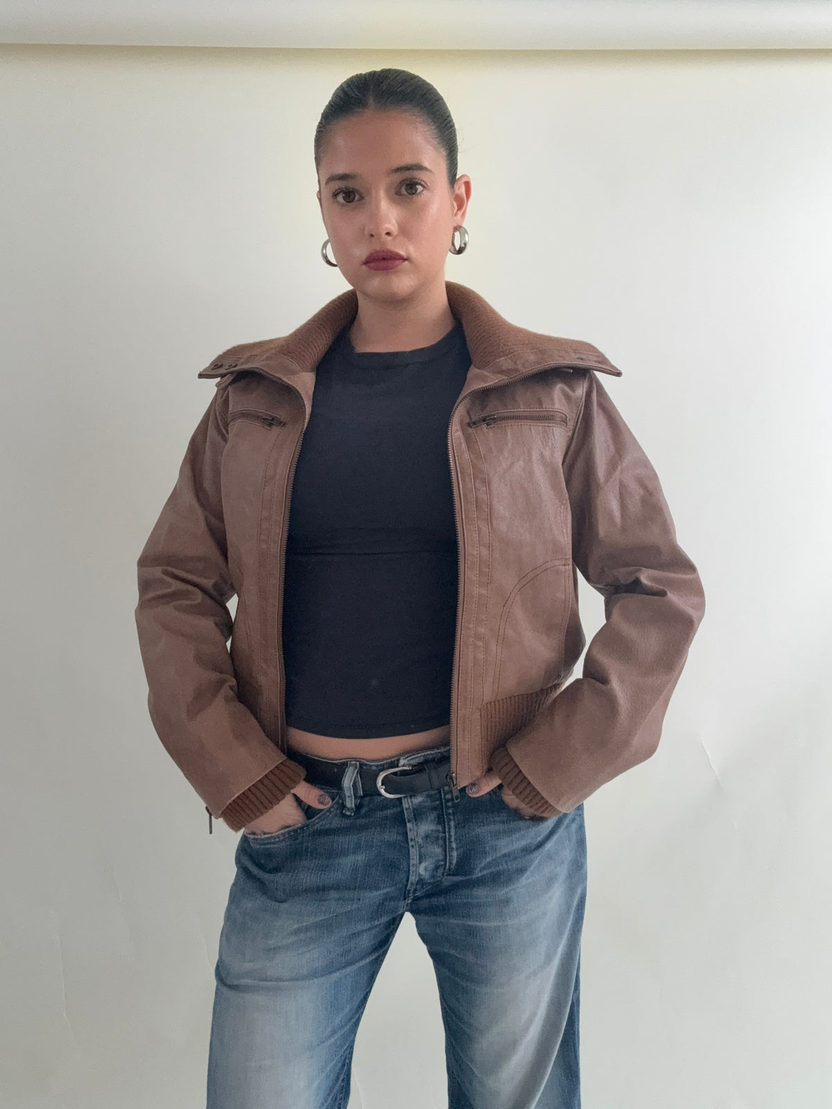 Leather Bomber Jacket (UK14)